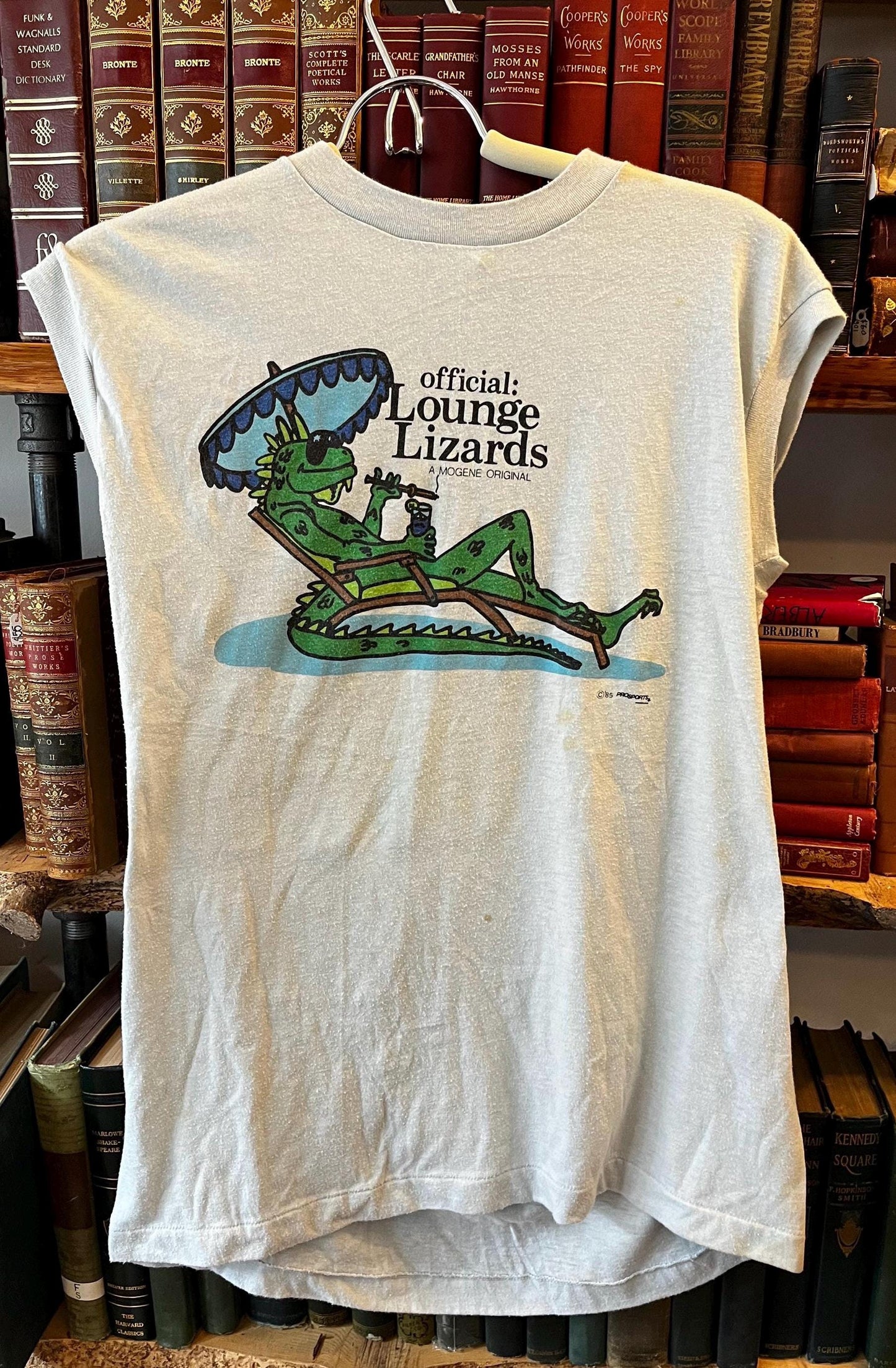 Vintage 1985 Lounge Lizards A Mogene Sleeveless Tee, 80s Graphic Tank Top, Retro Unisex Shirt, Sleeveless Top