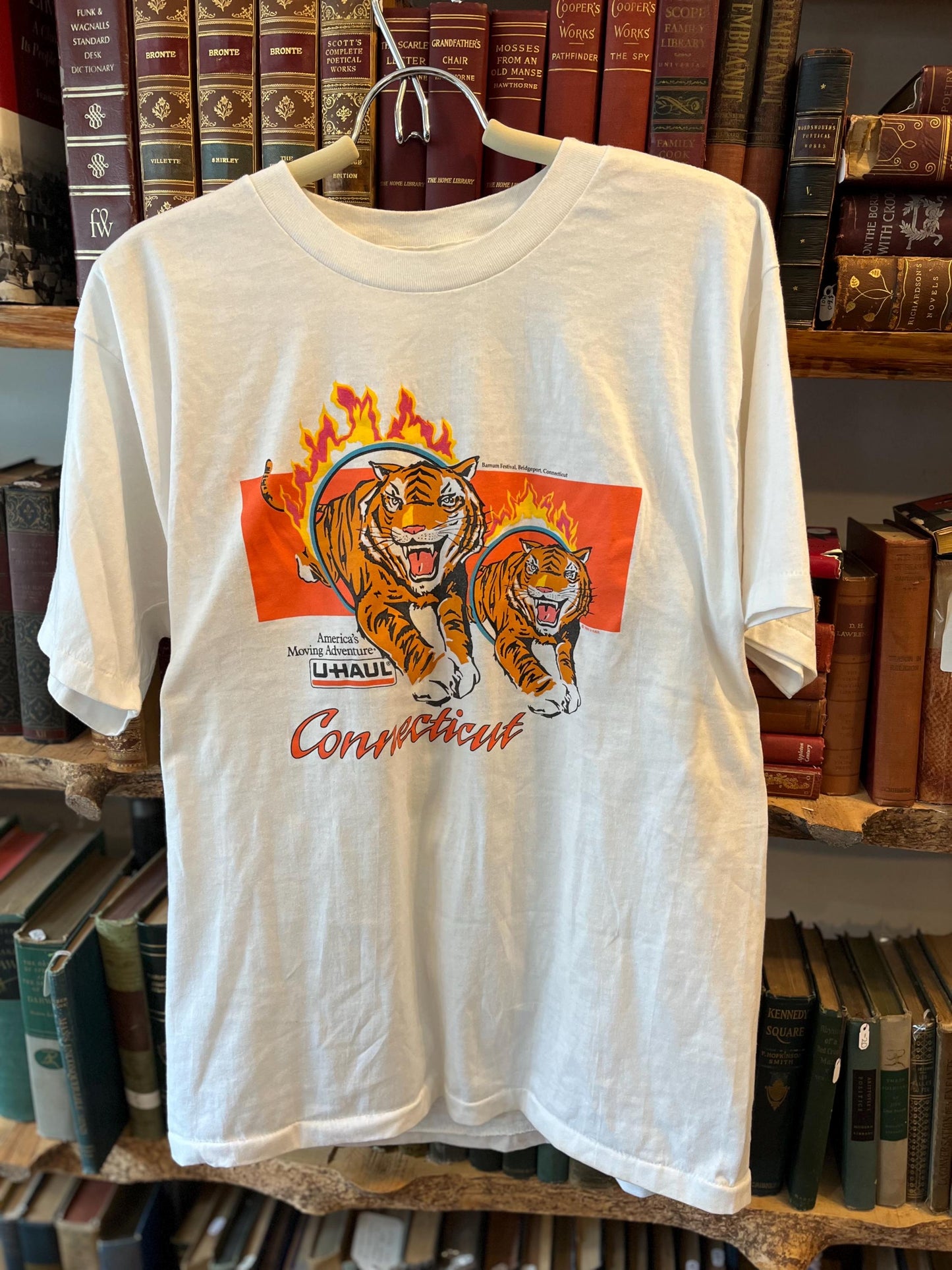 Vintage 1988 U-Haul Connecticut Bridgeport Barnum Festival Tiger Tee, Graphic T-Shirt, 80s Fashion