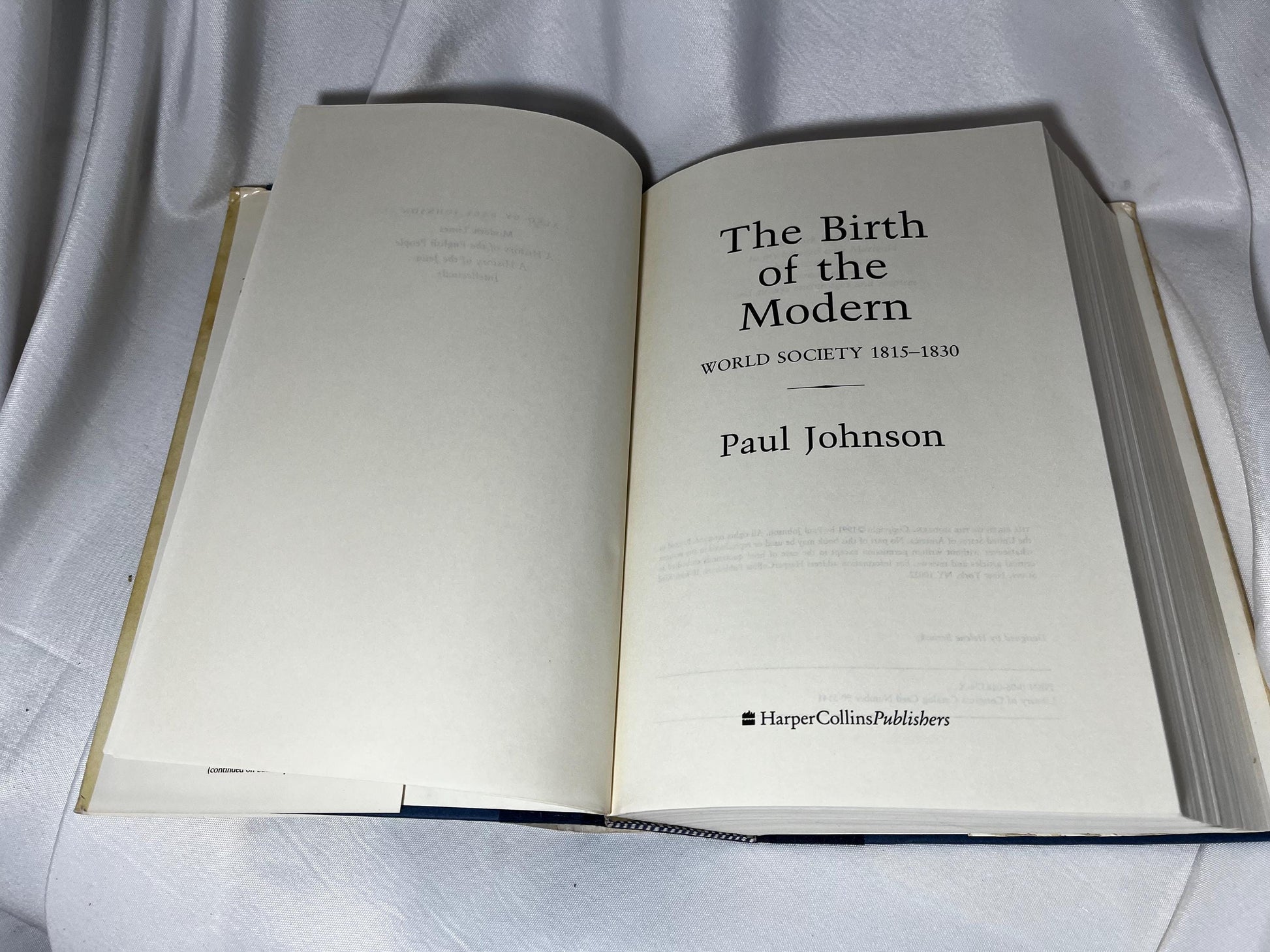 Vintage "The Birth of the Modern: World Society 1815-1830" Hardcover First Edition, History Book by Paul Johnson