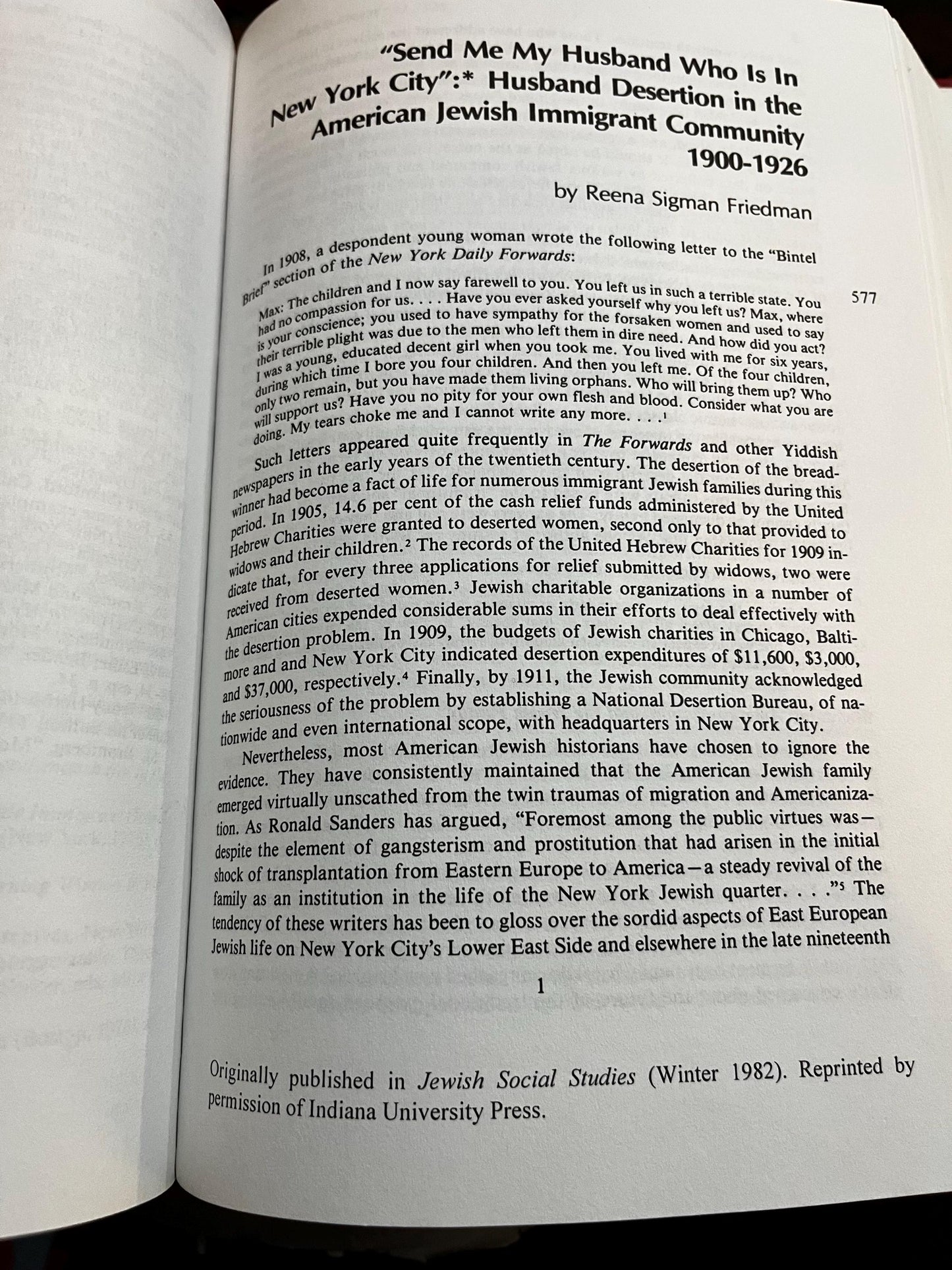 American Jewish History Vol. 2 Hardcover 1998 First Edition, US Jewish History Book, East European Jews in America