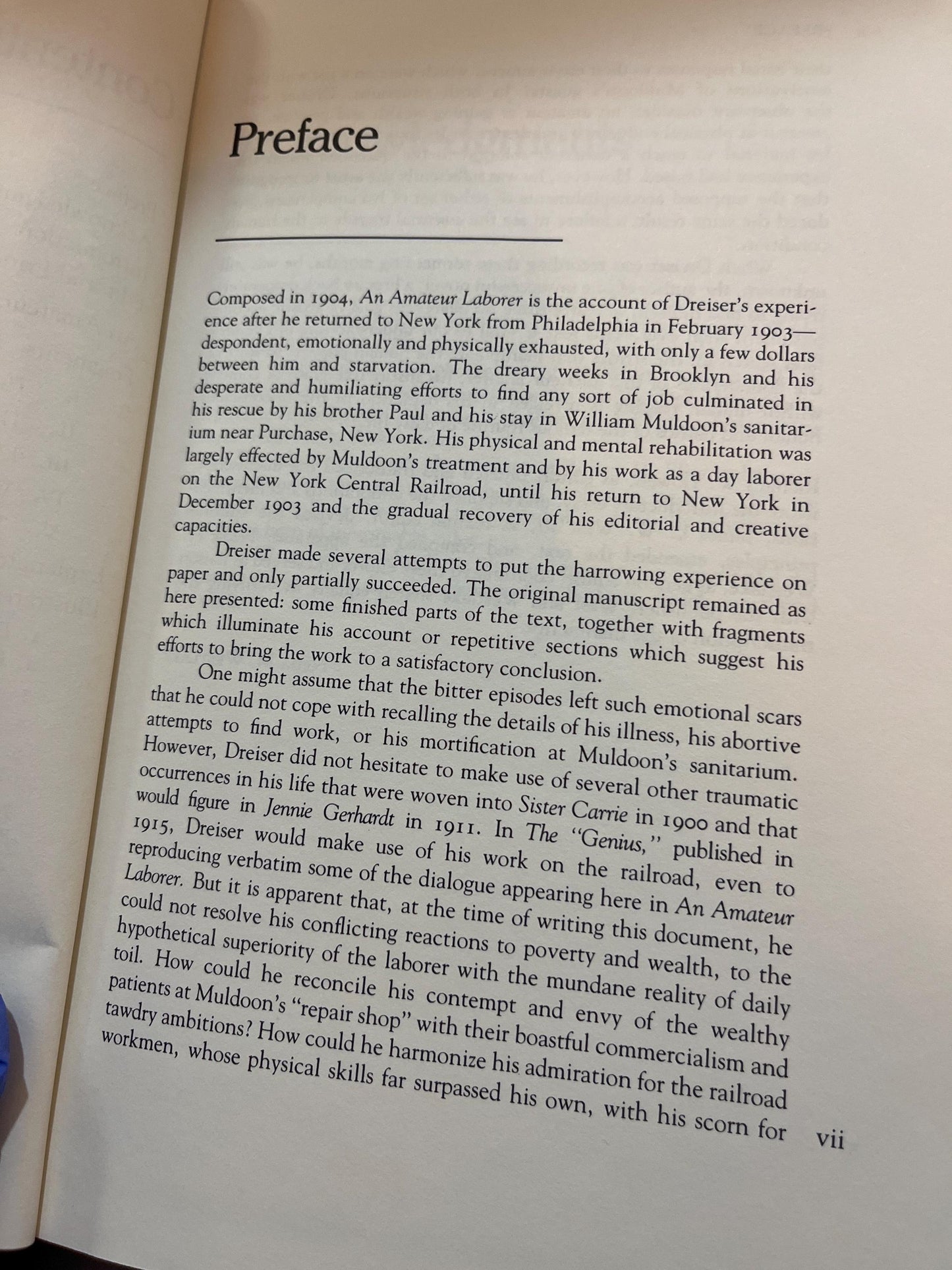 1983 "An Amateur Laborer" Theodore Dreiser Hardcover First Edition