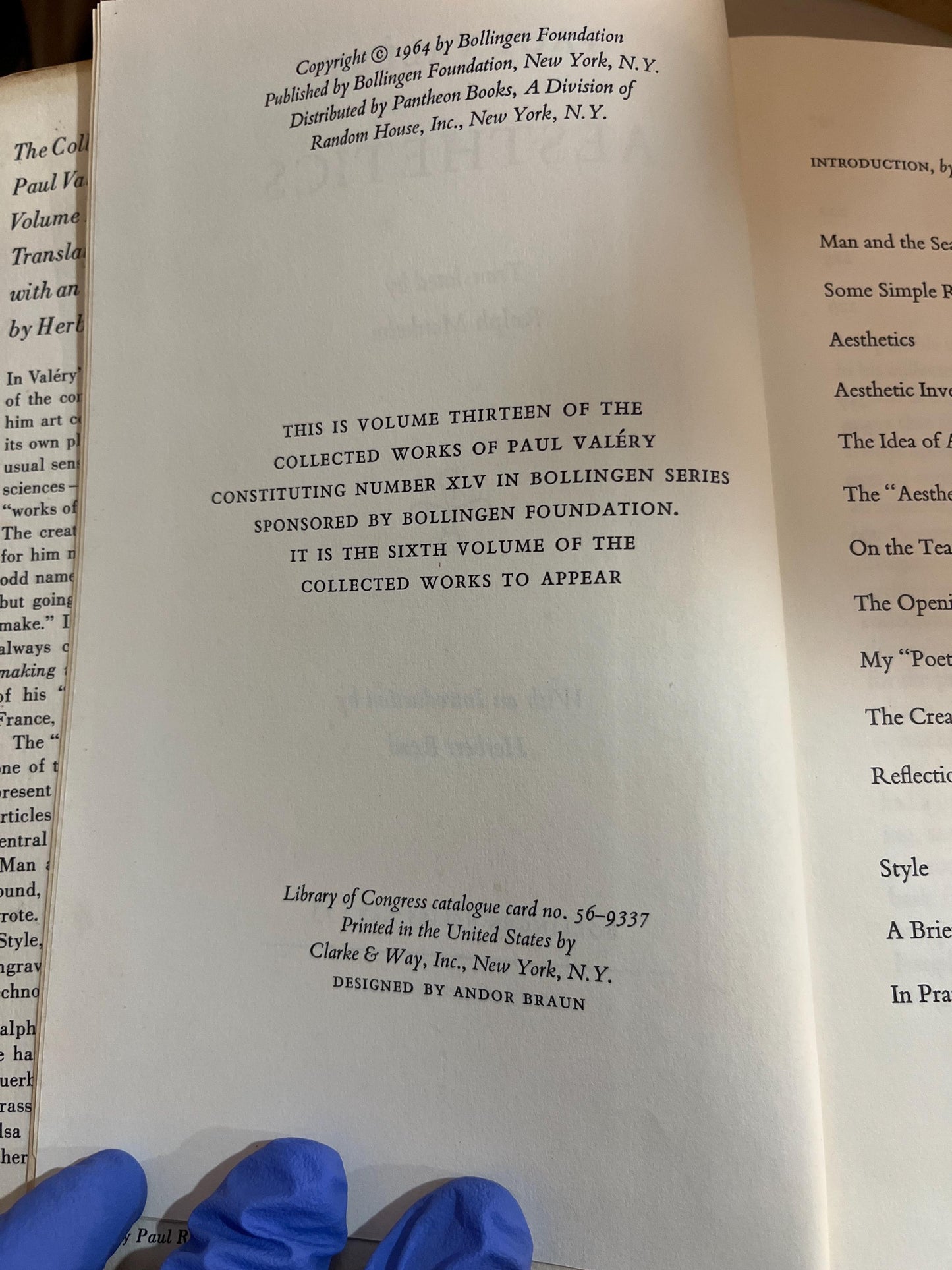 Paul Valéry "Aesthetics" 1964 Hardcover, Vintage Philosophy Book English Language