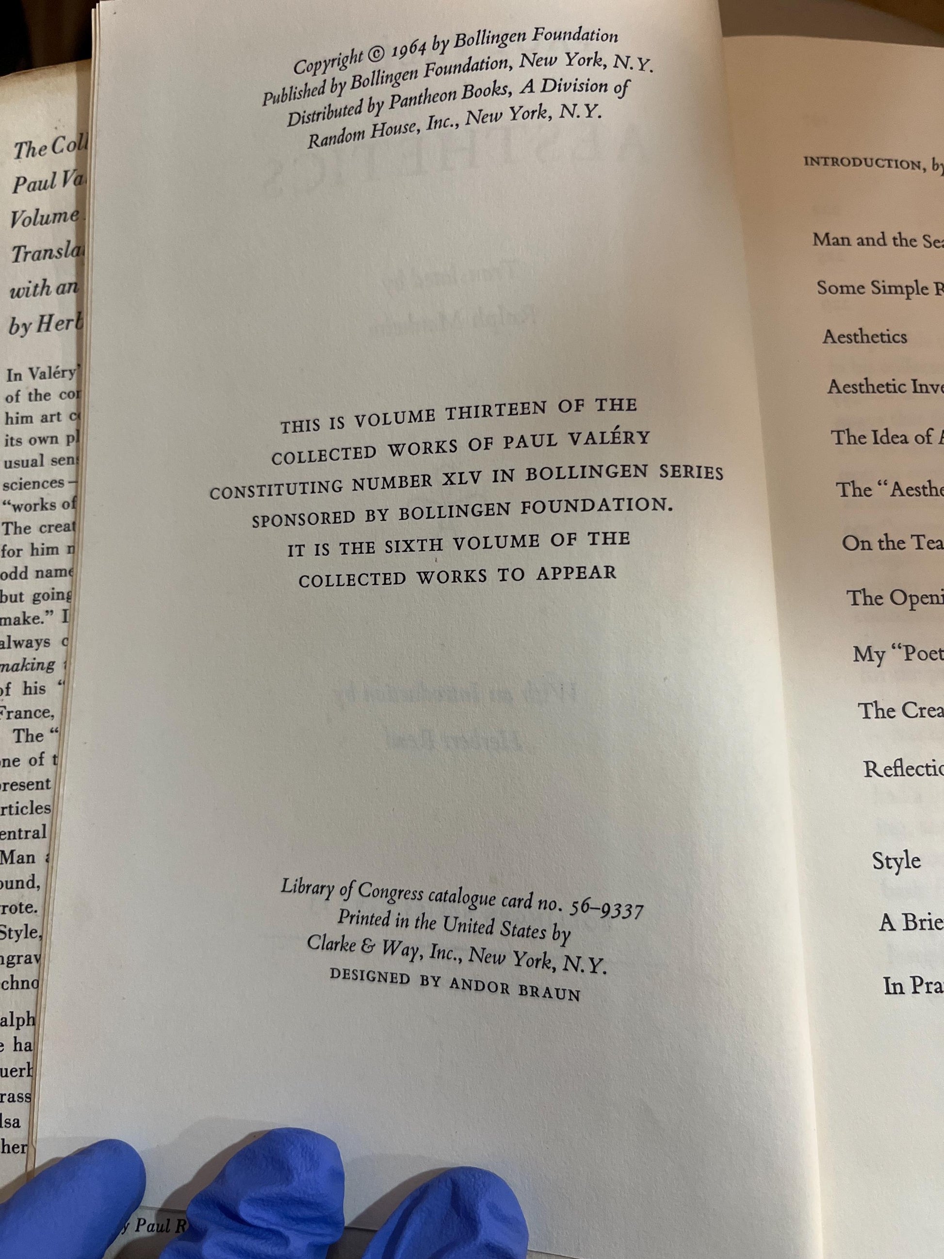 Paul Valéry "Aesthetics" 1964 Hardcover, Vintage Philosophy Book English Language