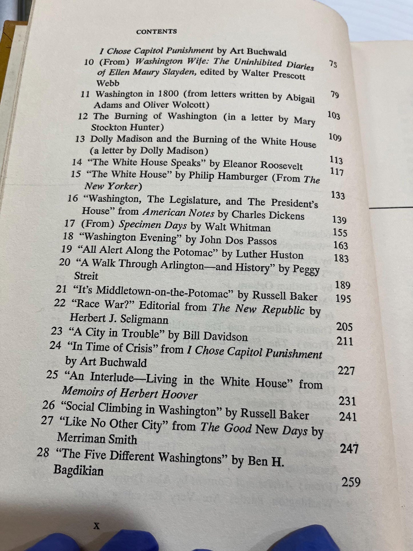 Vintage "Washington: A Reader" Hardcover First Edition, Thomas Jefferson, Abigail Adams, Dolly Madison, Mark Twain, Walt Whitman