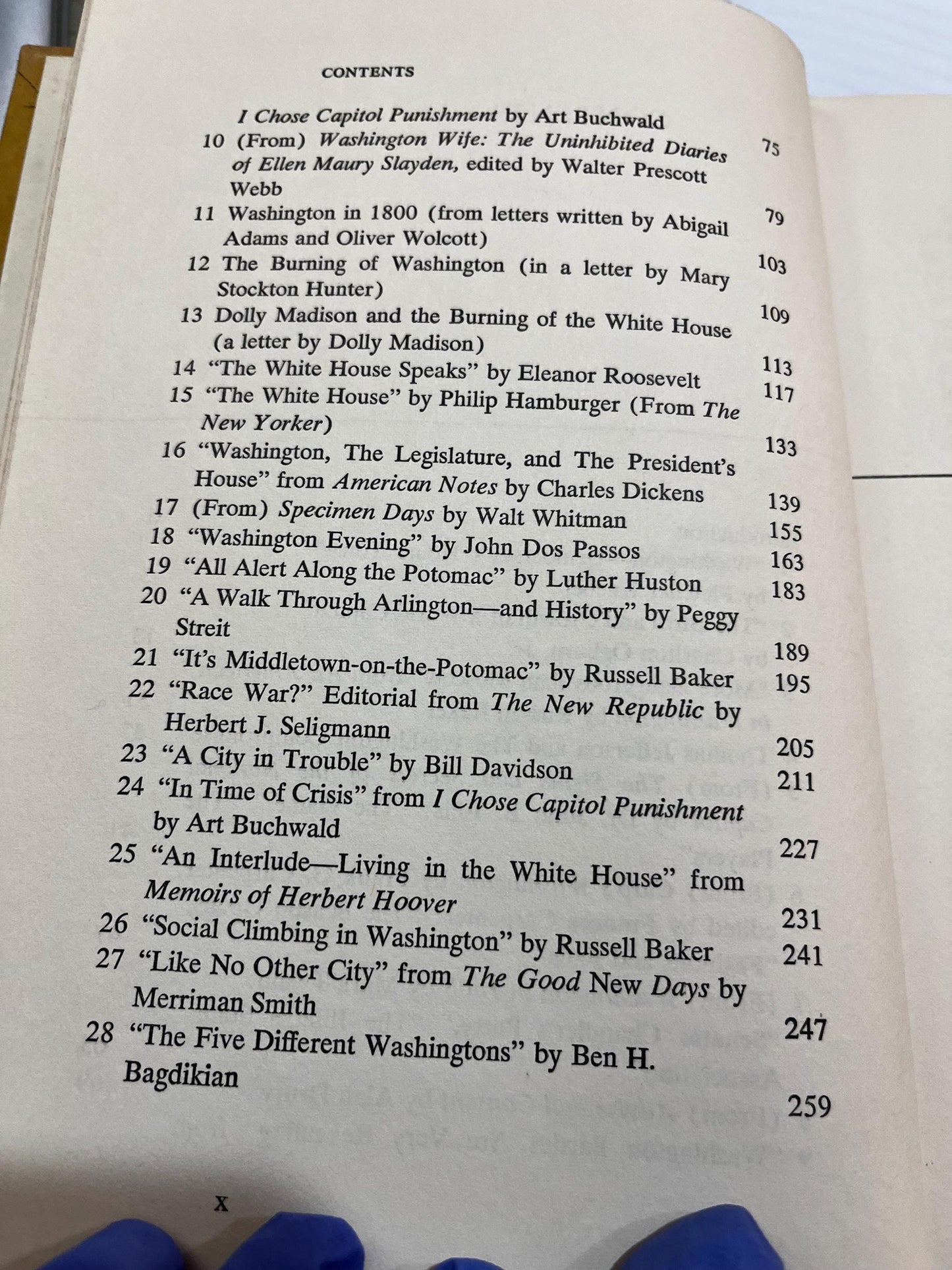 Vintage "Washington: A Reader" Hardcover First Edition, Thomas Jefferson, Abigail Adams, Dolly Madison, Mark Twain, Walt Whitman