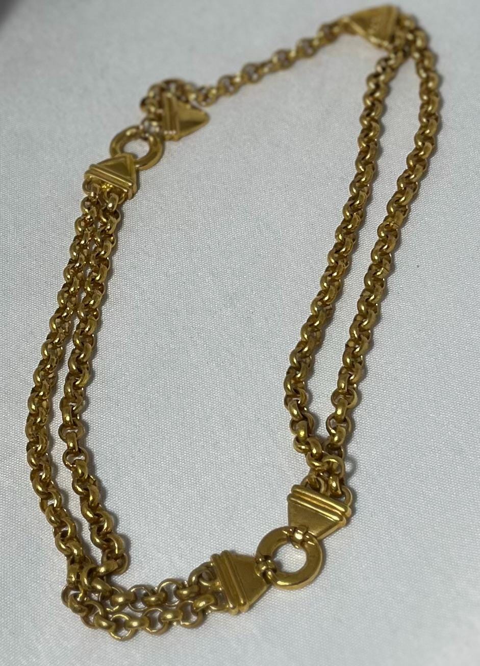 Vintage XCV Runway Liz Claiborne Gold Toned Chain Necklace, Elegant Statement Jewelry, Gift For Her