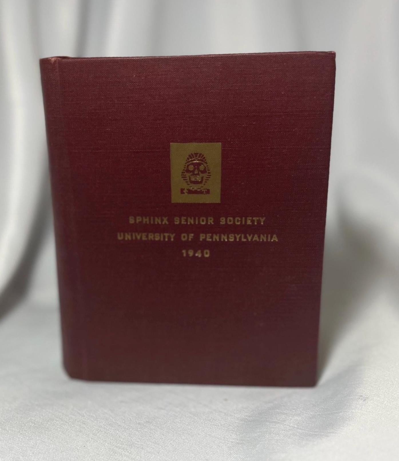 University of Pennsylvania Sphinx Senior Society 1940 Members Book, Collegiate Memorabilia, Society Roll