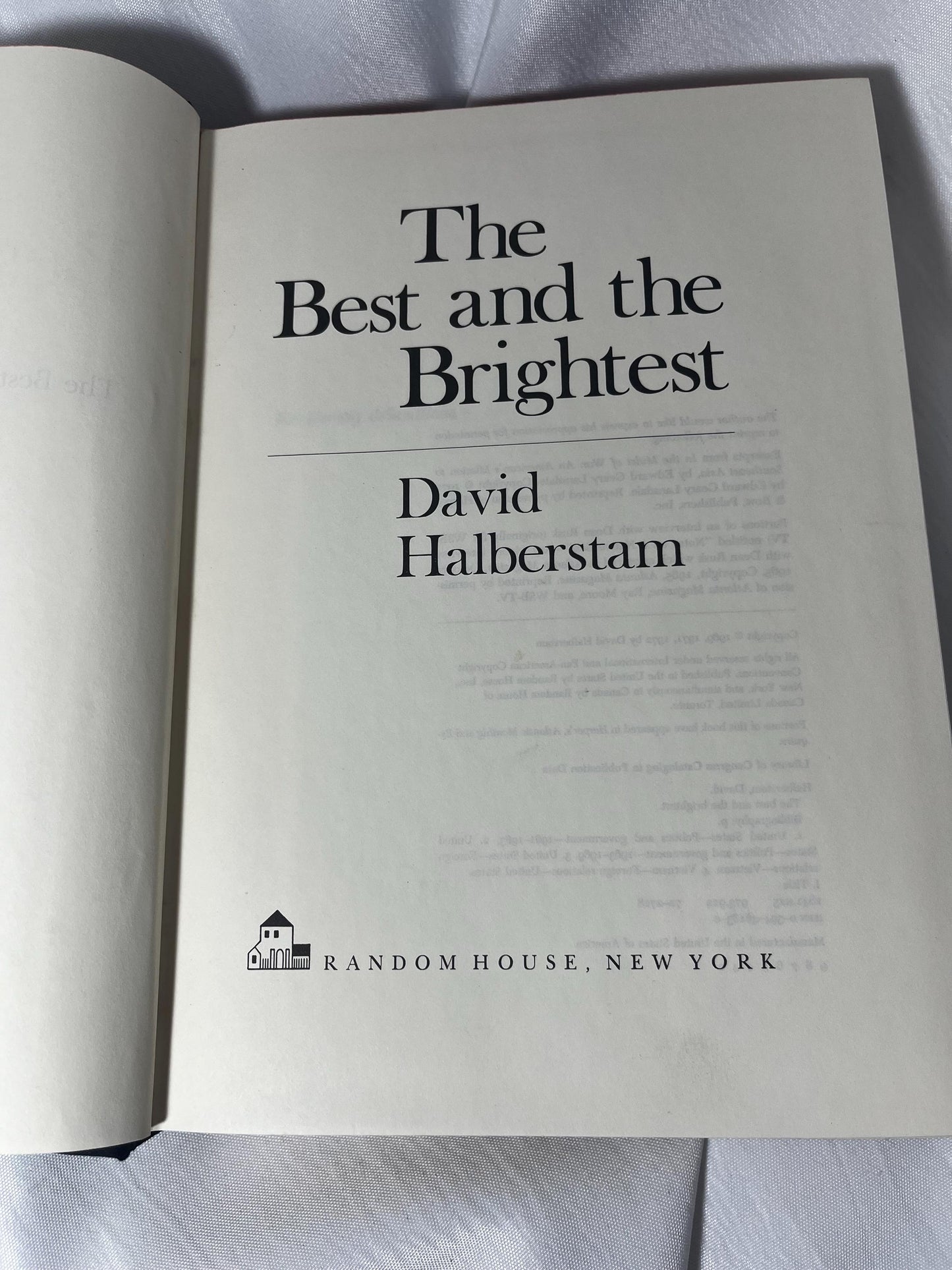 Vintage "The Best and the Brightest" Hardcover Book, First Edition, Vietnam War History, David Halberstam