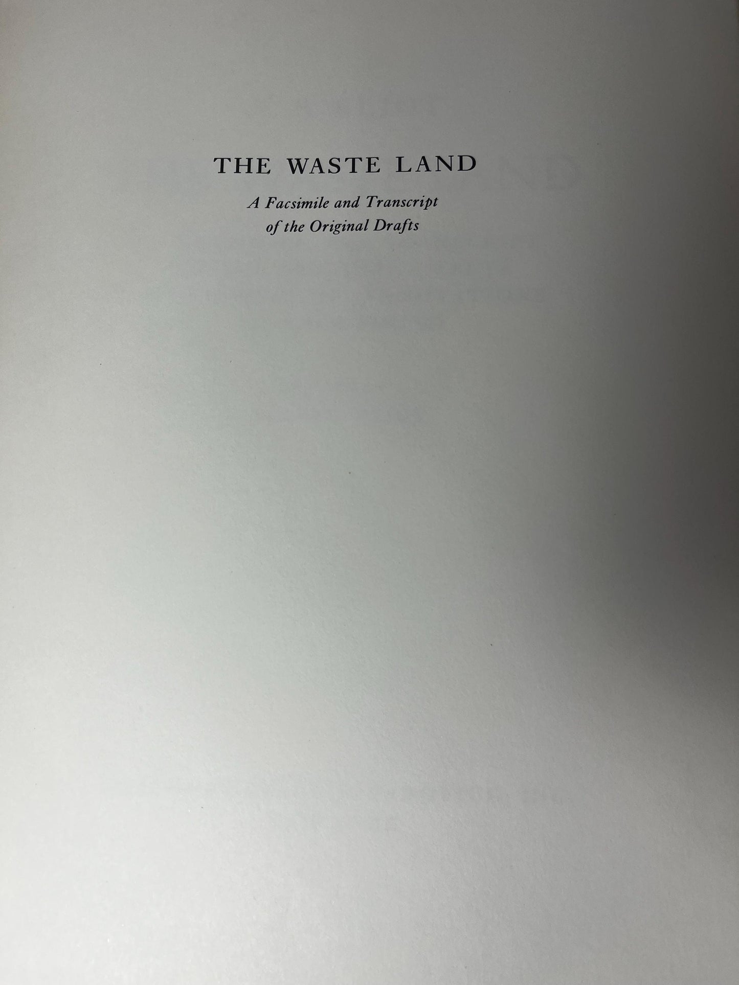 The Waste Land Facsimile Drafts with Ezra Pound Annotations, TS Eliot Poetry Book, 20th Century Literature Gift