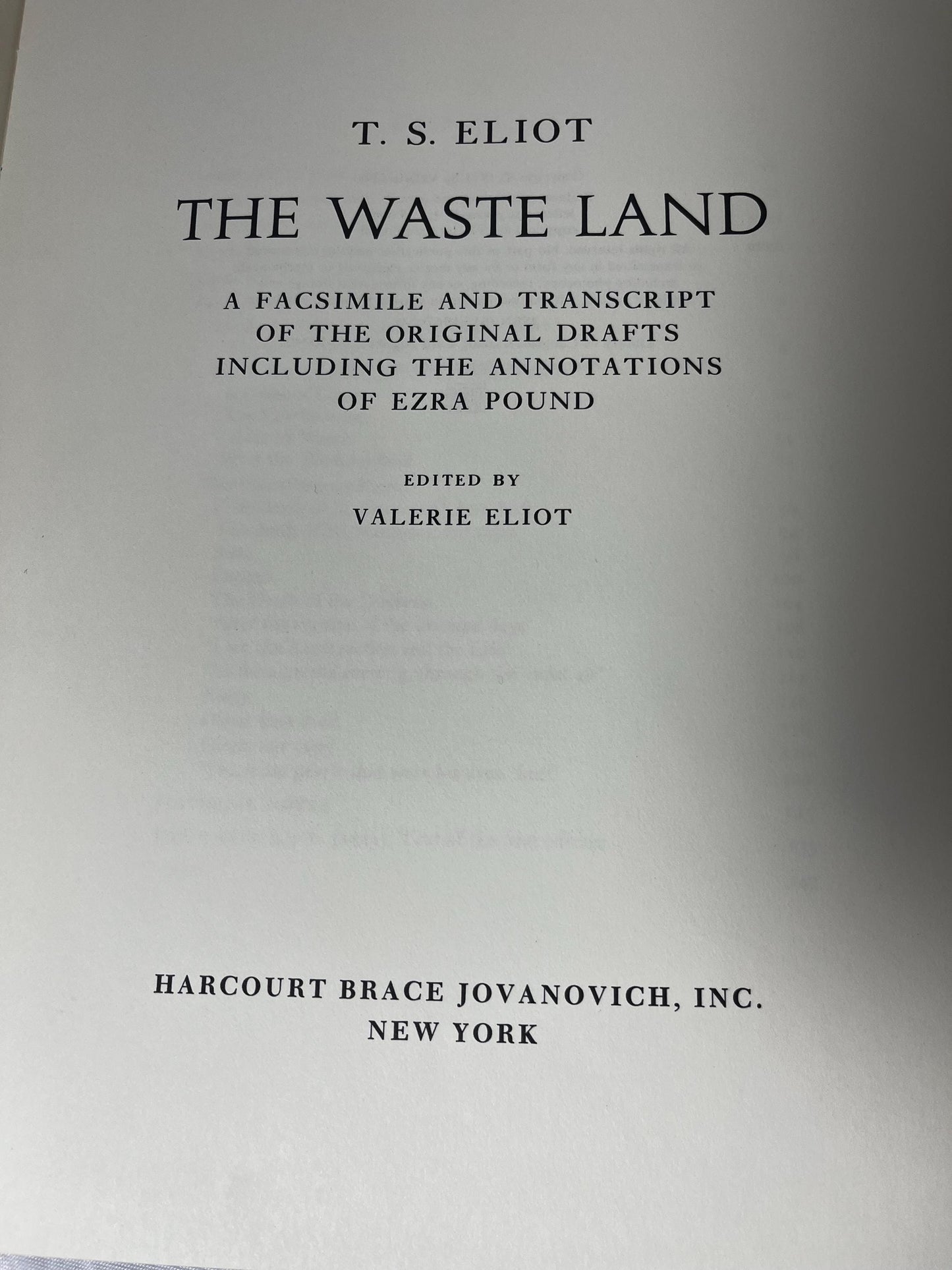 The Waste Land Facsimile Drafts with Ezra Pound Annotations, TS Eliot Poetry Book, 20th Century Literature Gift