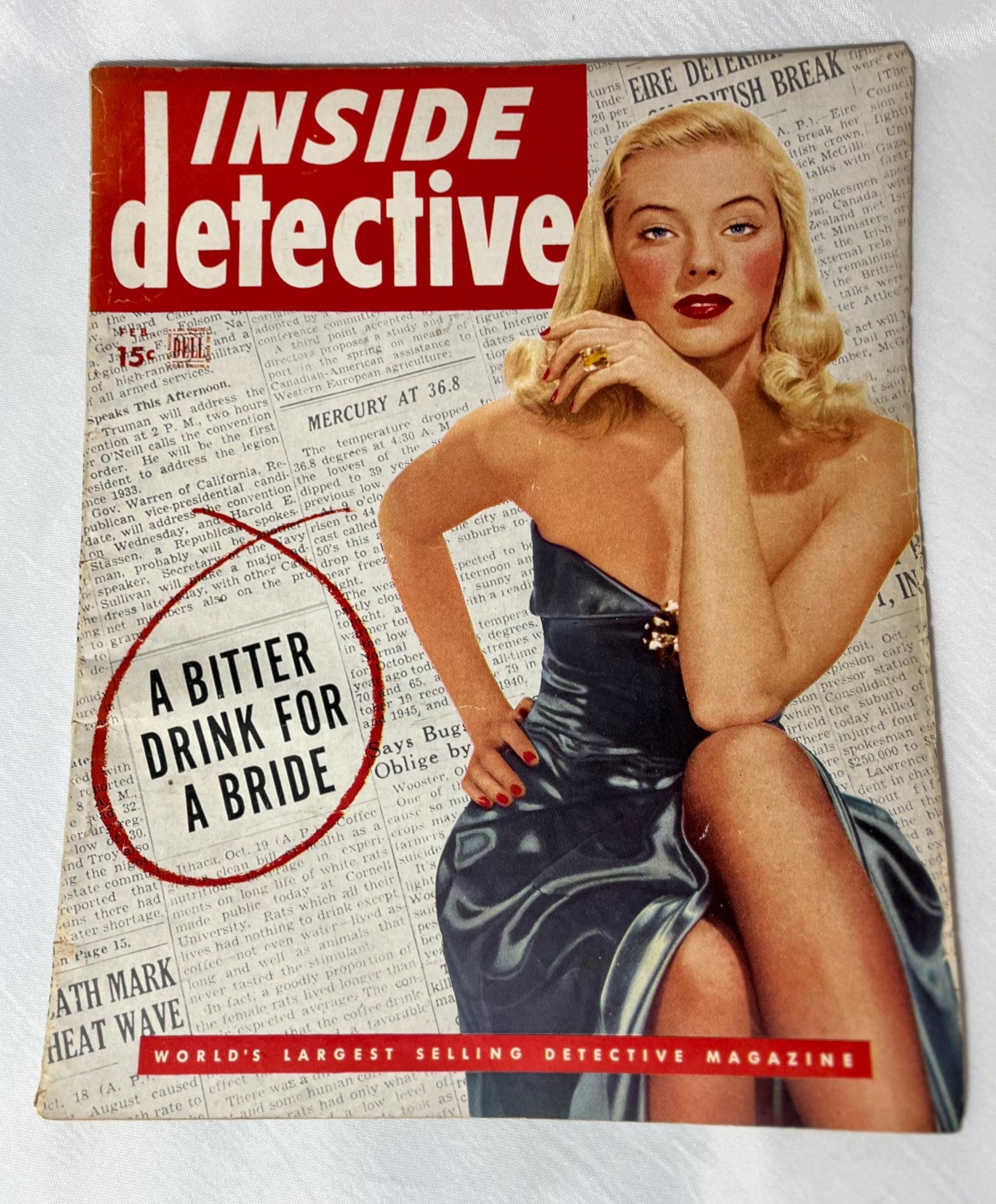 Rare Inside Detective Magazine Feb 1949, Crime Detective Stories, Vintage Pulp Fiction