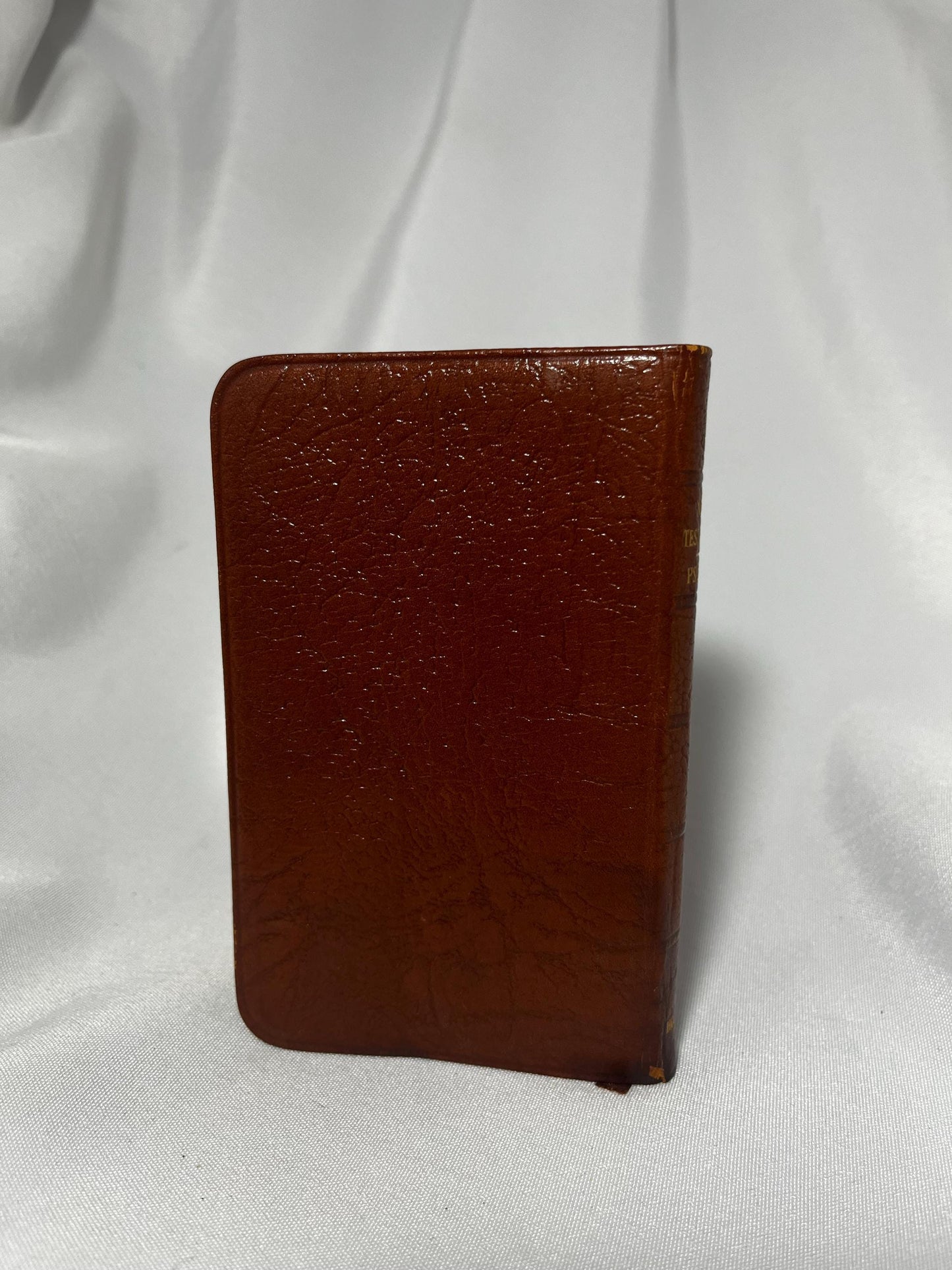 Vintage Leather Bound New Testament Pocket Bible 1957, Compact Christian Bible, English US