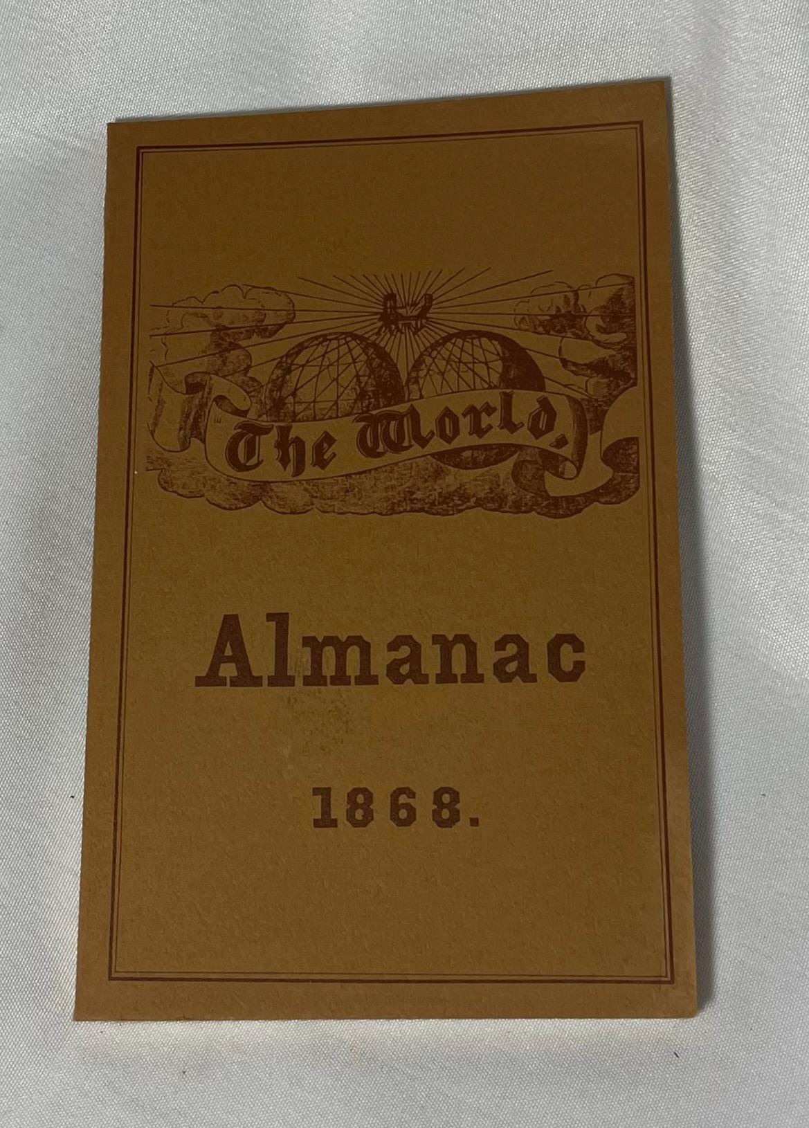 The World Almanac 1868 Reproduction, Vintage Book Replica, 1800s Almanac, Historical Reference Book