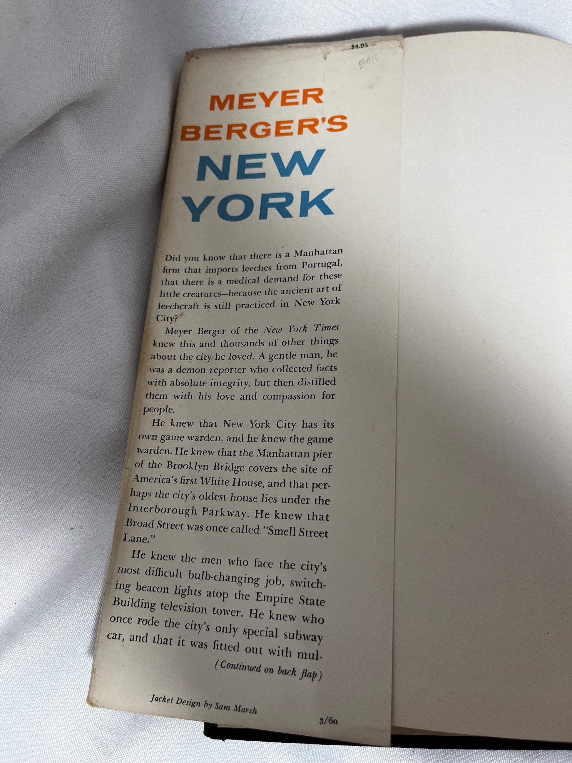 Meyer Berger's New York Hardcover First Edition - Reporter Memoir by New York Times Journalist - Vintage Book Gift