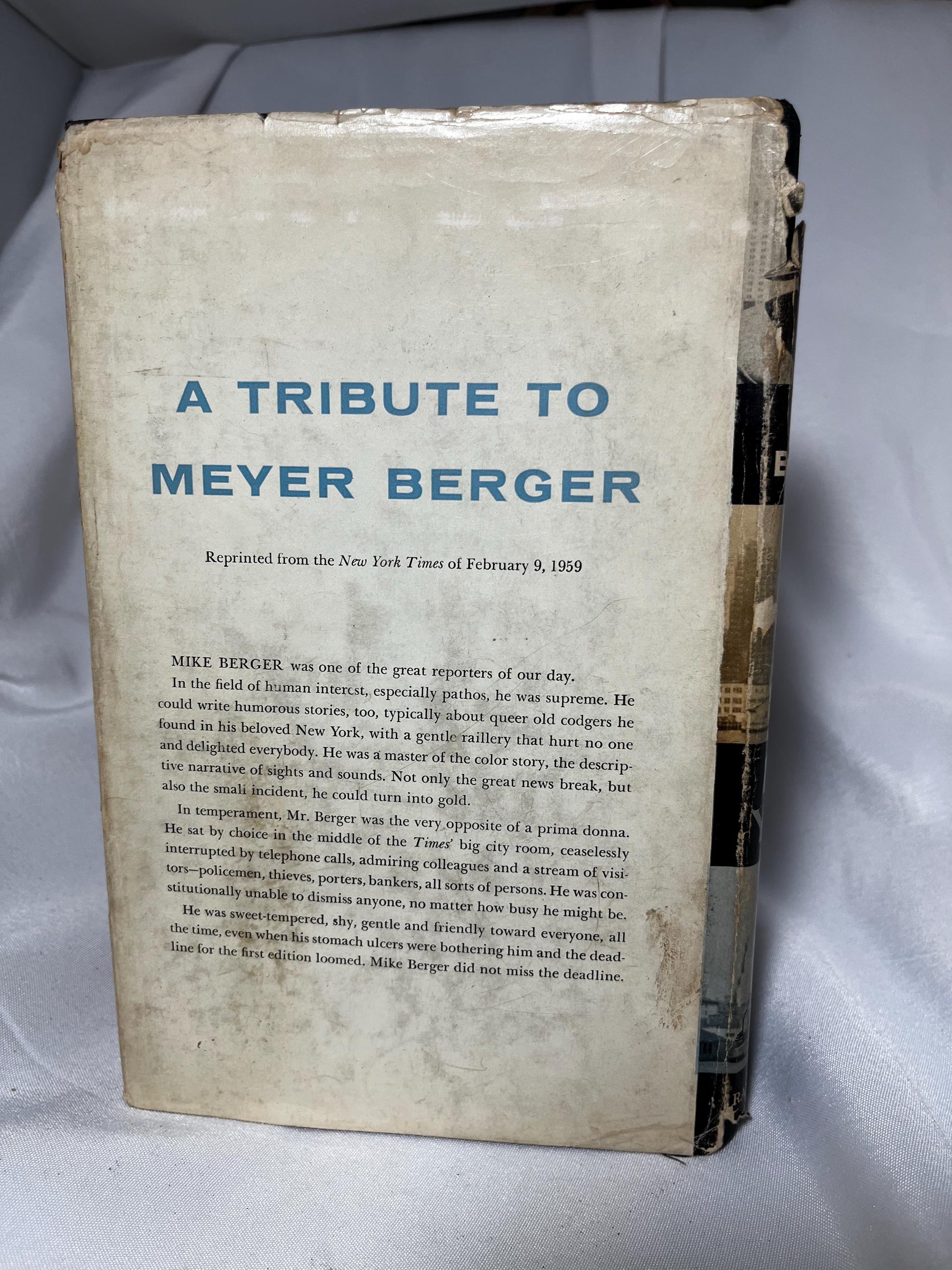 Meyer Berger's New York Hardcover First Edition - Reporter Memoir by New York Times Journalist - Vintage Book Gift