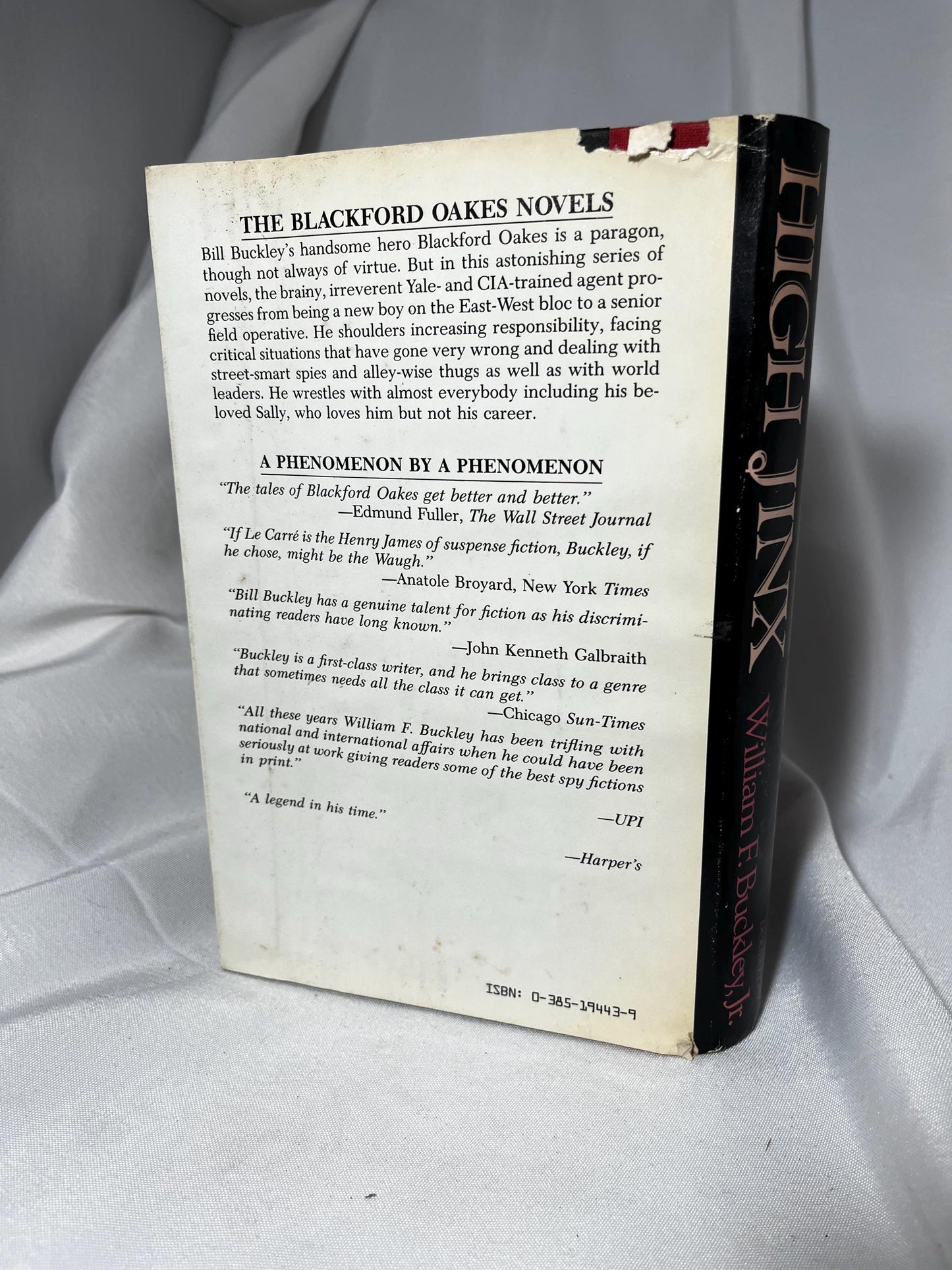 Vintage Novel High Jinx by William F. Buckley, Jr. Hardcover First Edition, Crime Story Hardcover 1986