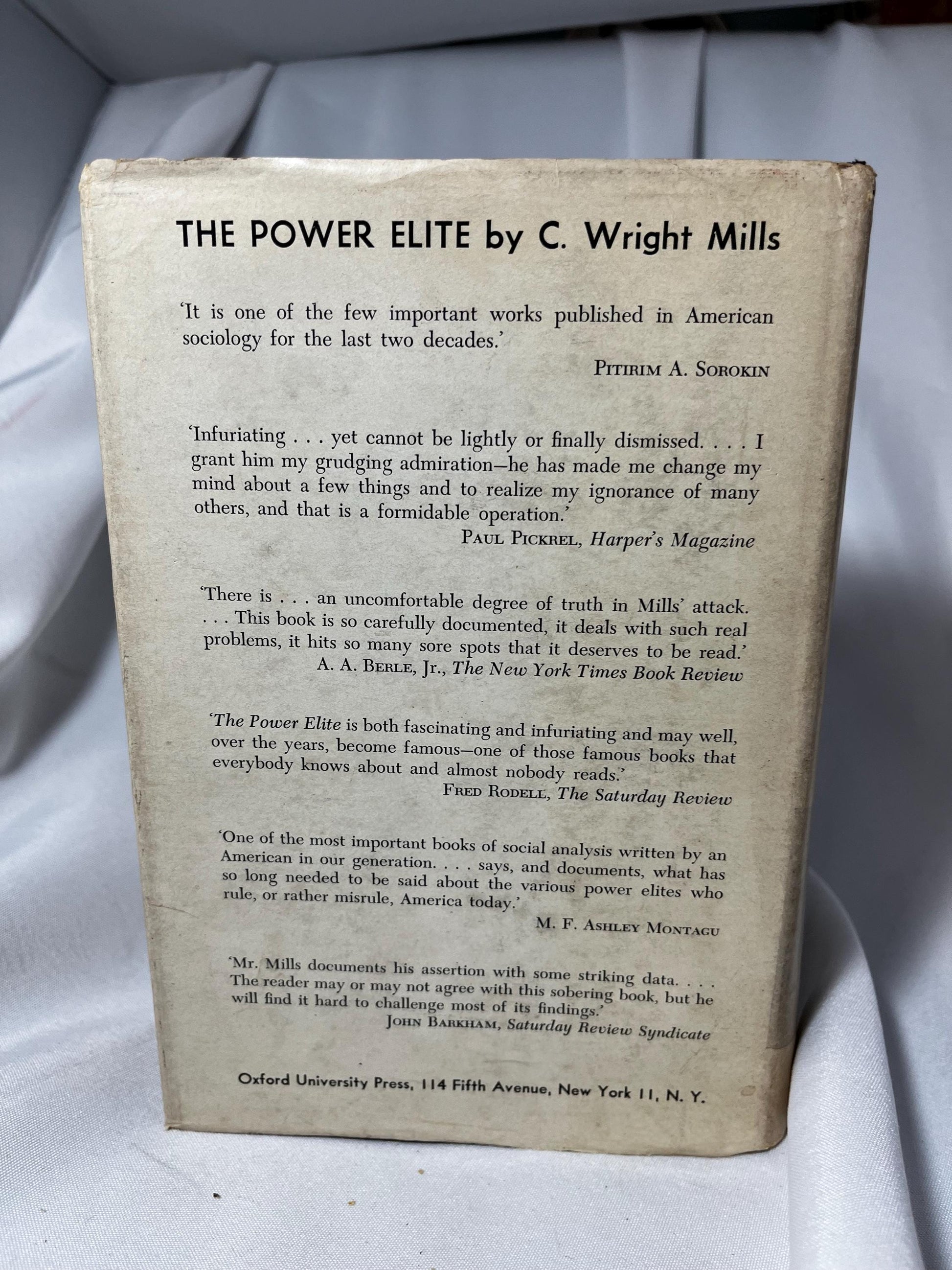 The Power Elite C. Wright Mills First Edition Hardcover 1956, Philosophy Political Commentary