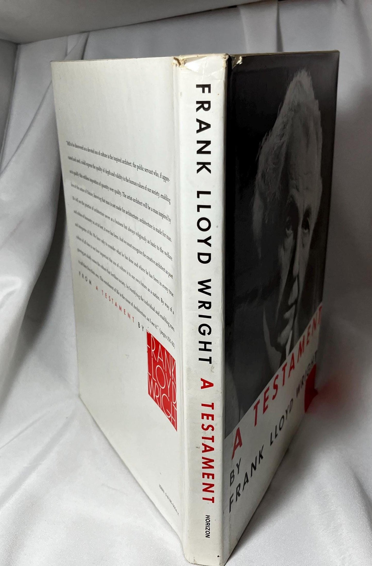 A Testament by Frank Lloyd Wright Hardcover 1957 First Edition, Architecture History Book