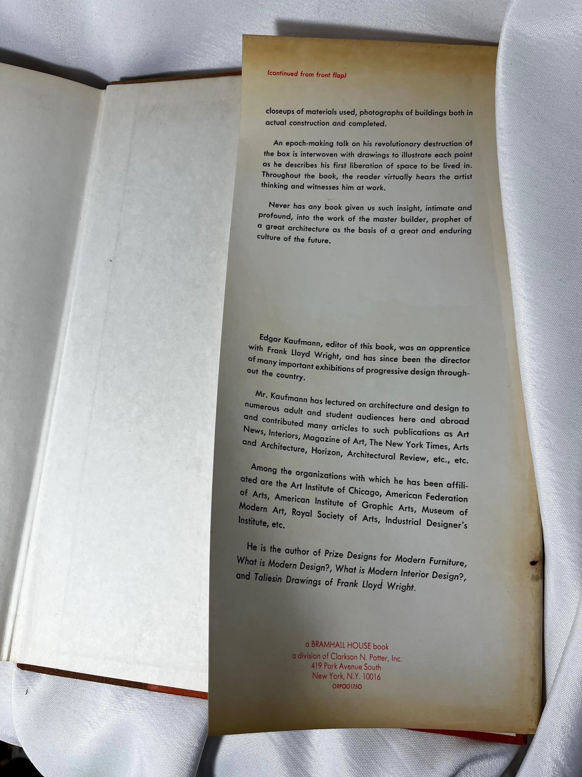 Vintage American Architecture Book by Frank Lloyd Wright 1955 First Edition, Art and Architecture Reference, Mid Century Design