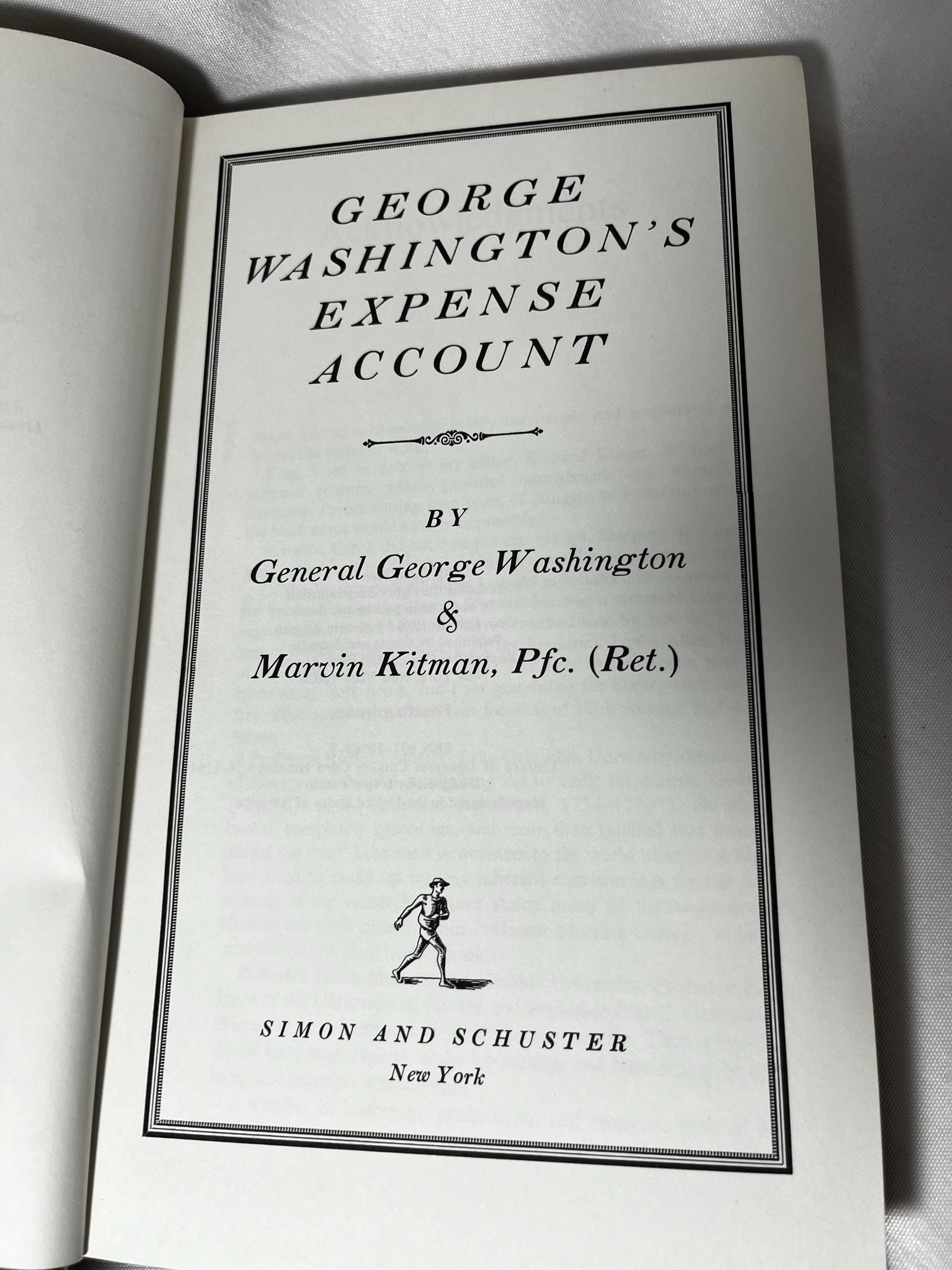 George Washington's Expense Account Hardcover Book 1970 Fourth Printing, US History, Historical Reading, Collector's Item