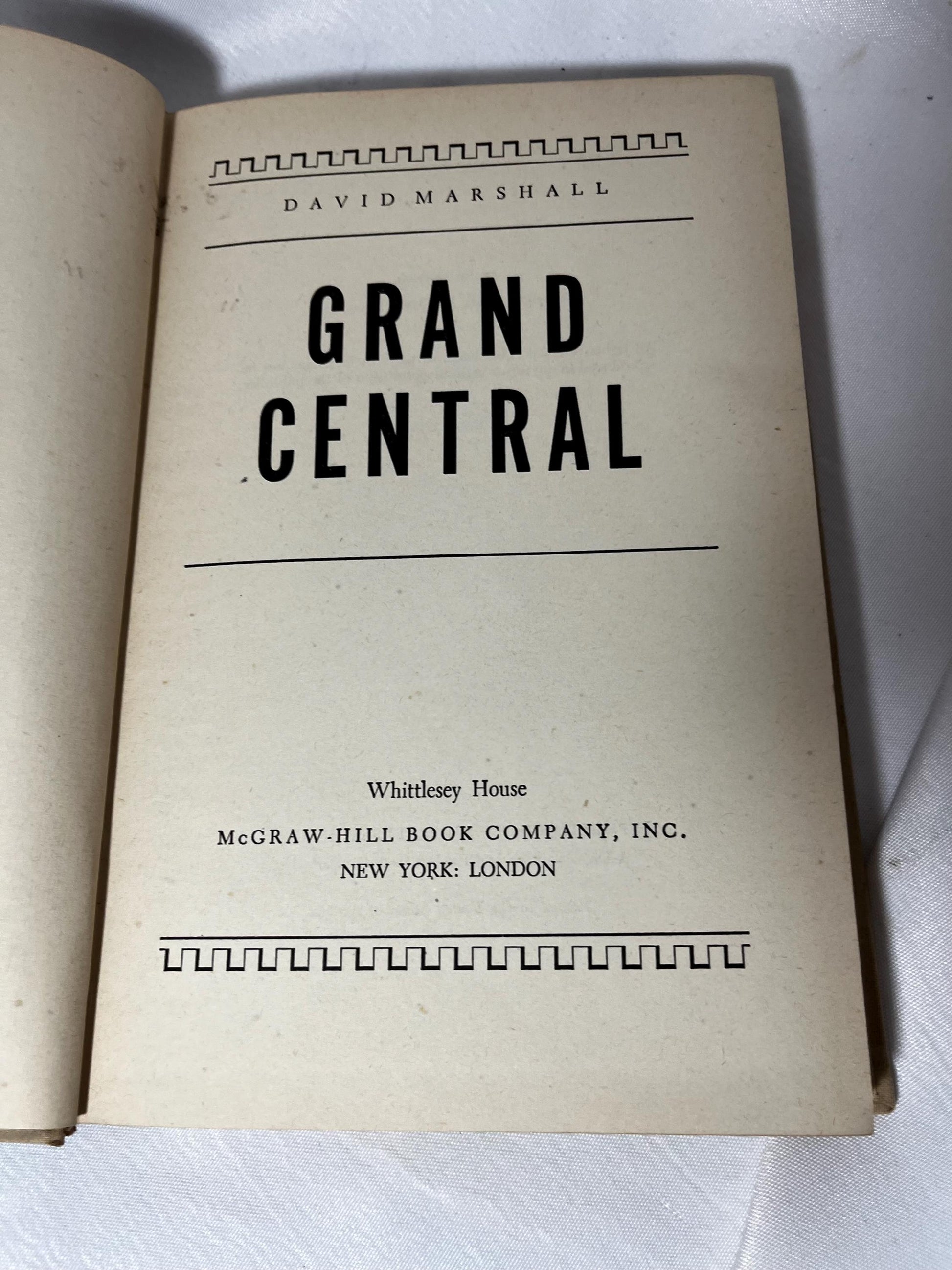 Rare "Grand Central" David Marshall 1946 First Edition Hardcover - New York City Vintage