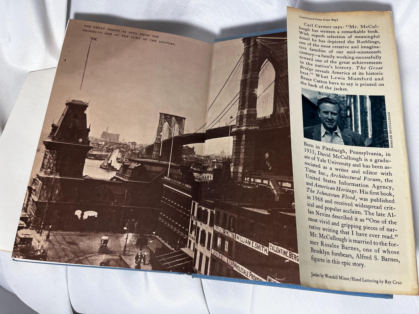 David McCullough Engineering Book, Brooklyn Bridge History, 1972 First Edition Hardcover