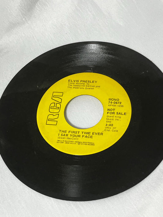 Elvis Presley 45 RPM Single Record "The First Time I Ever Saw Your Face/An American Trilogy" Rock Song