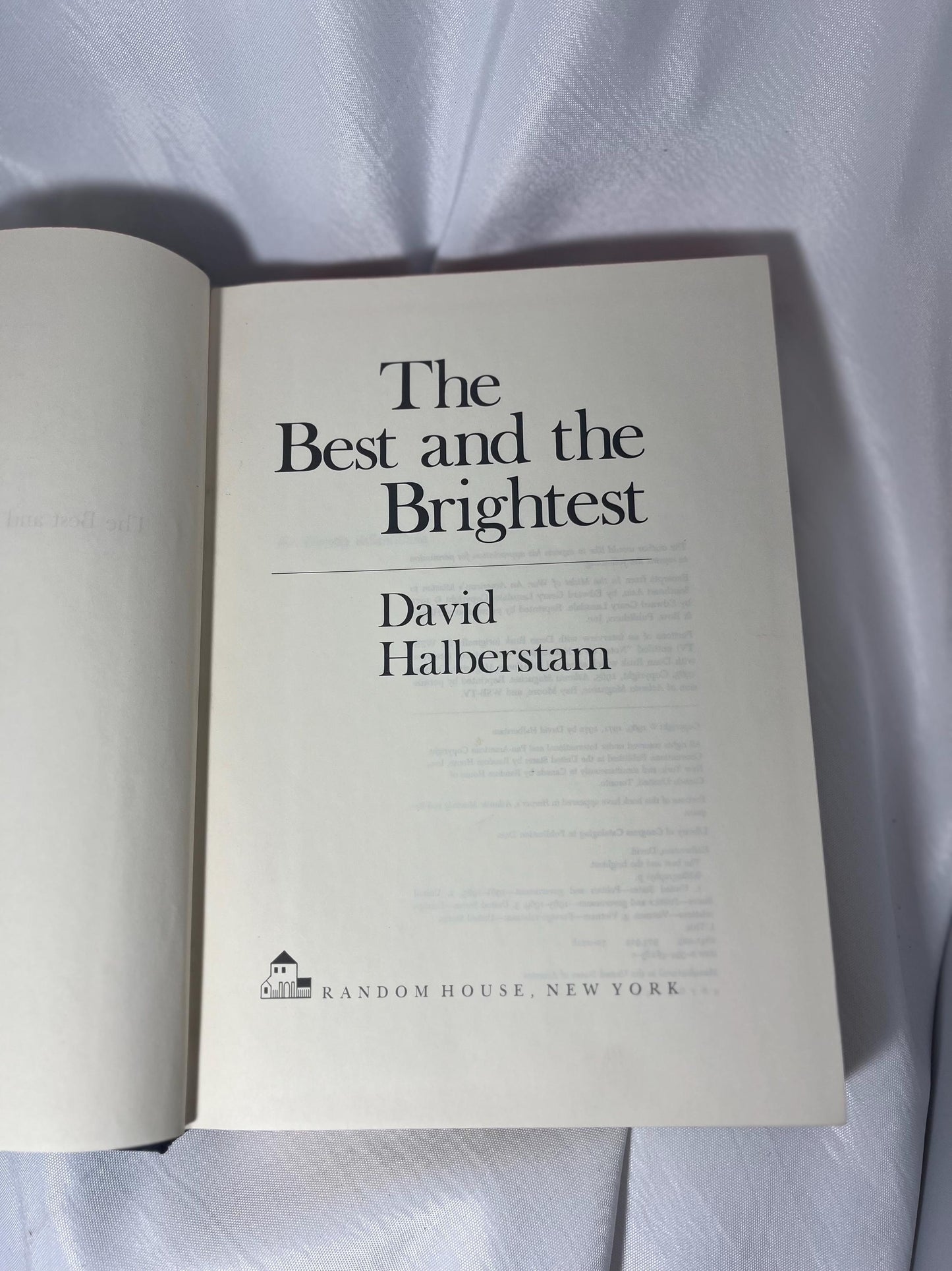 Vintage "The Best and the Brightest" Hardcover Book, First Edition, Vietnam War History, David Halberstam