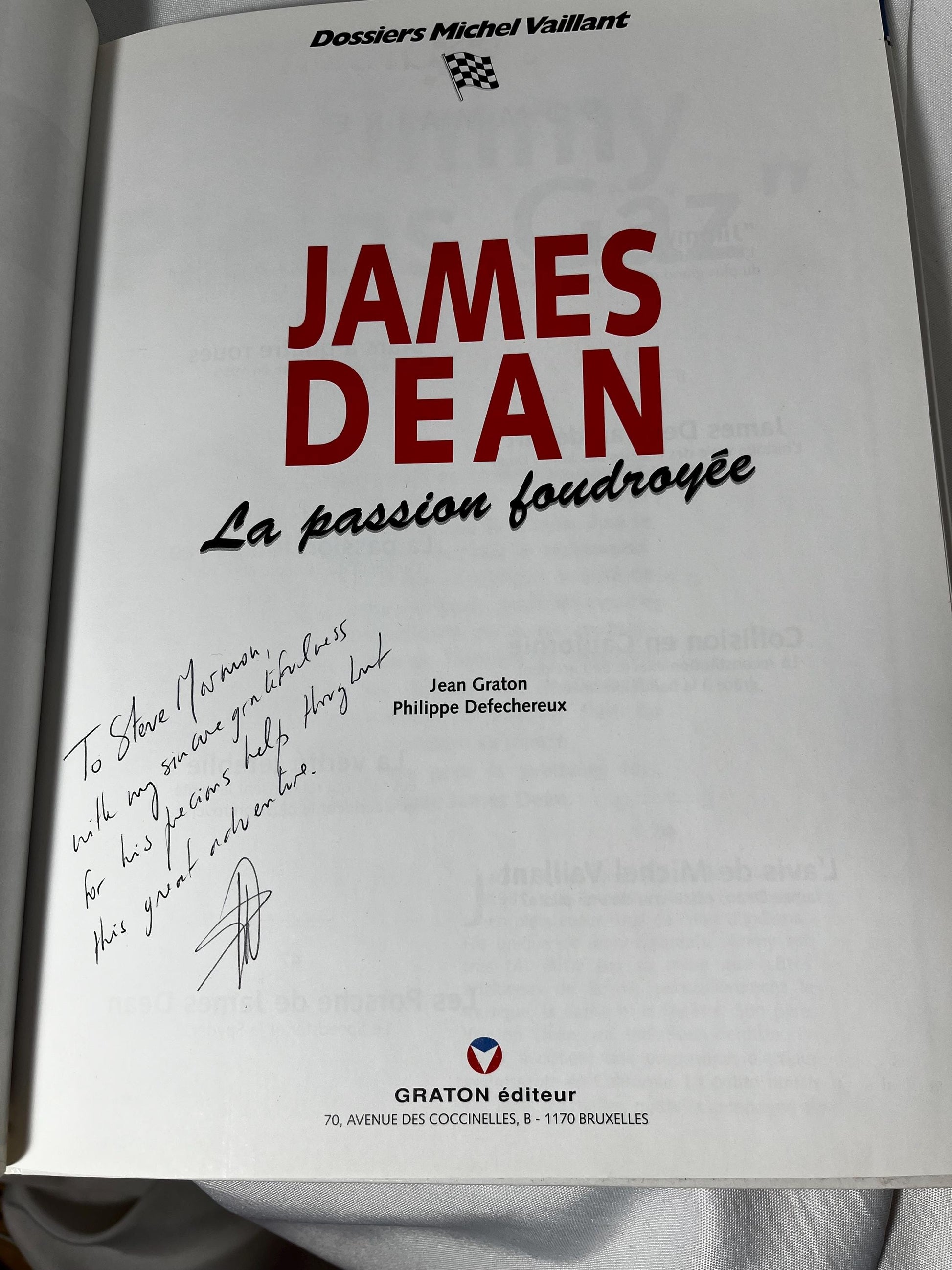 James Dean French Hardcover Book 1995, Le Passion Foudroyée, Car Enthusiast Gift, French Language Book