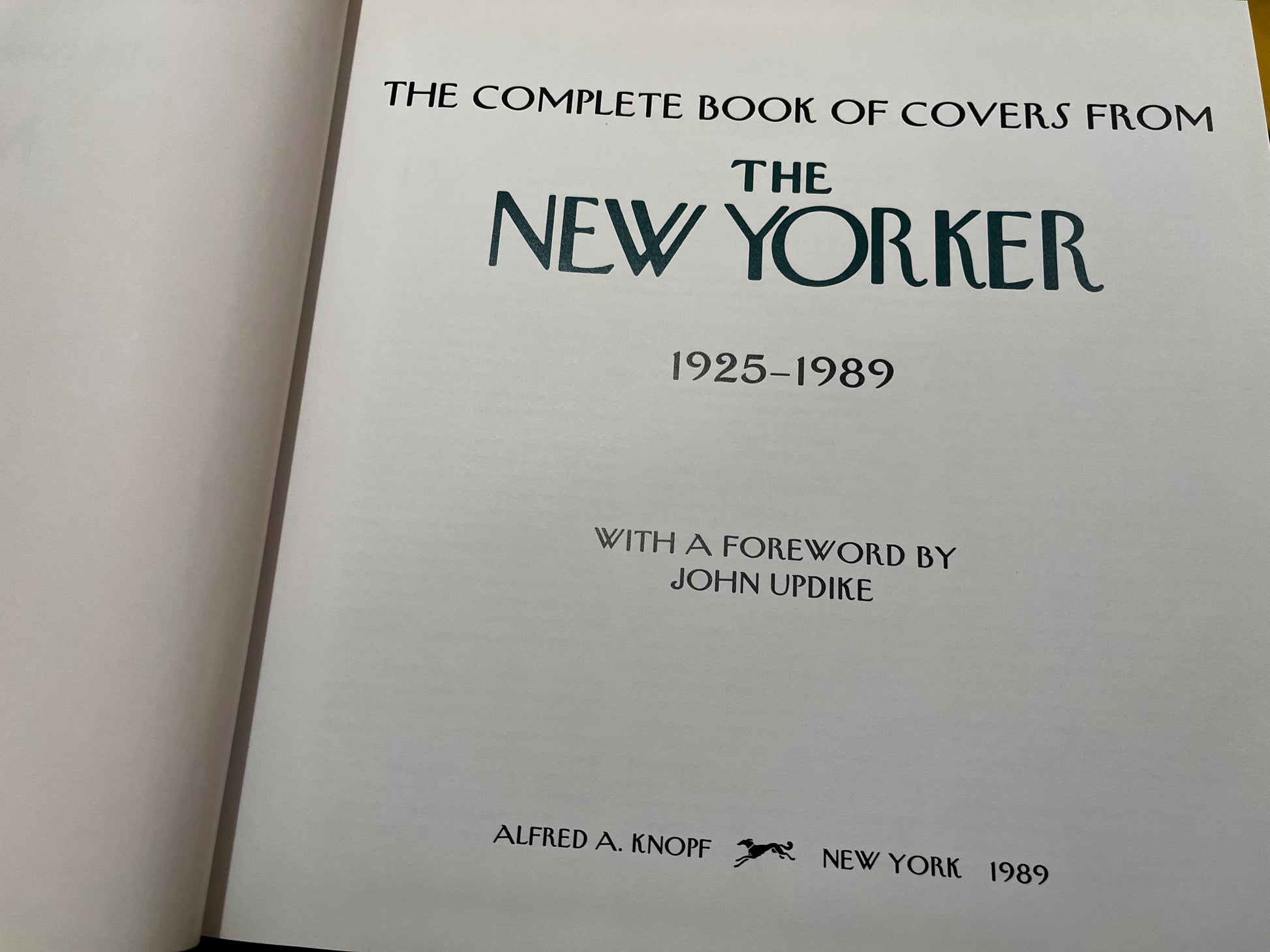 The New Yorker Coffee Table Book 1925-1989, Hardcover First Edition by John Updike, Cover Designs, Art Collection