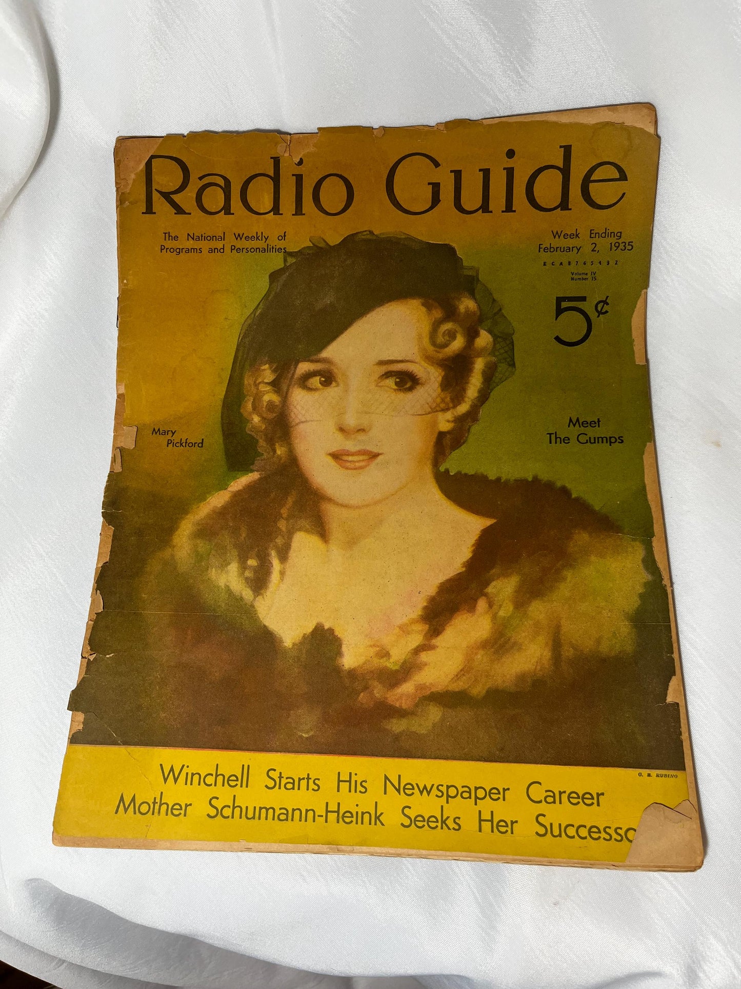 Vintage Radio Guide Feb. 1935 Mary Pickford, Golden Age of Radio, Depression Era Magazine