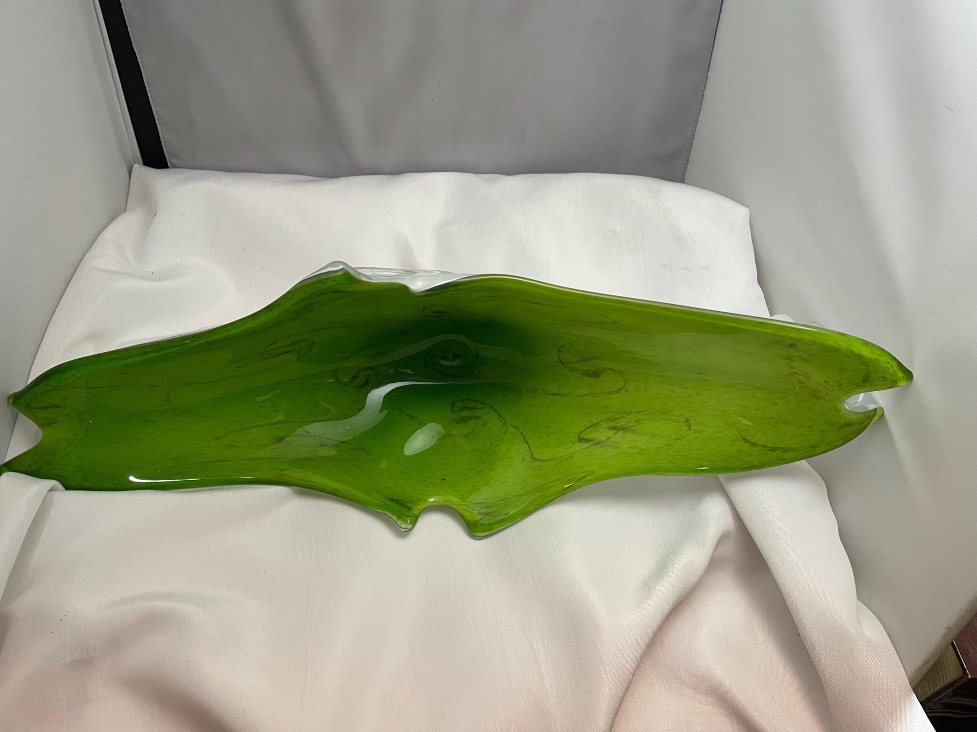 fratelli toso green venetian glass footed bowl