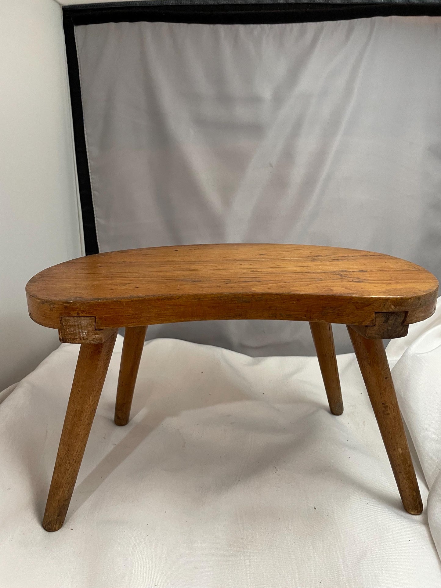 Vintage Handmade Solid Maple Farmhouse milking /step/ plant stool.