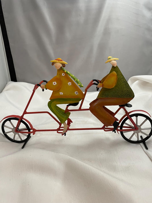 Beautiful day for a ride for Two. sculpted hand painted metal figurine.