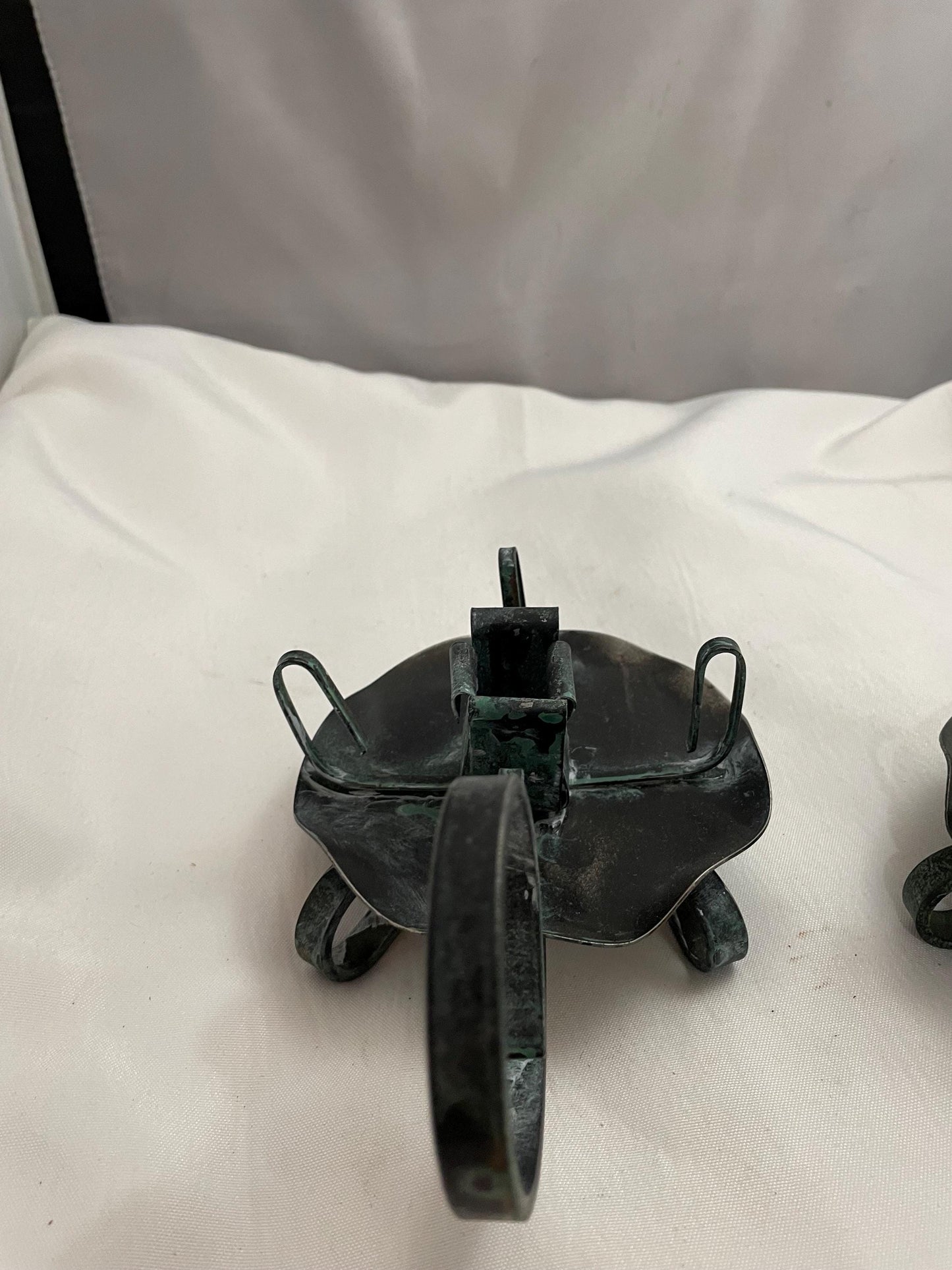 Set of 2 Vintage metal candle holders. Gothic/Medievil/ Spanish style.