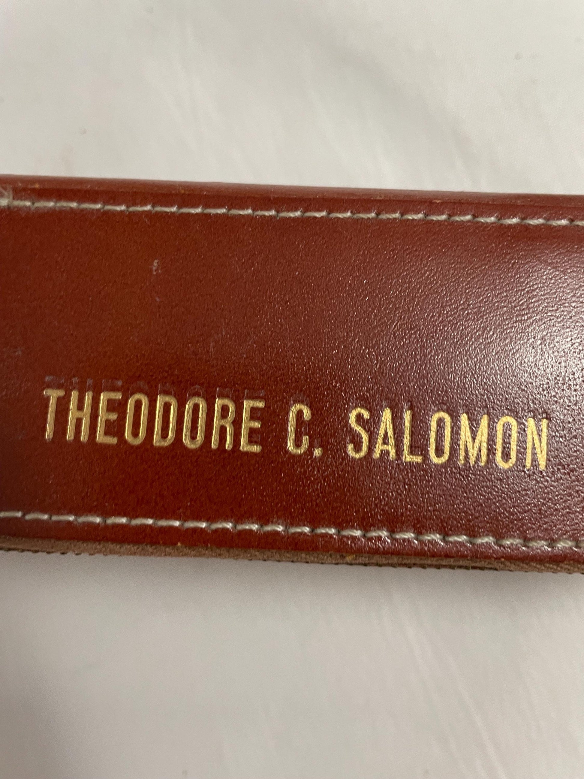 Vintage Theodore C. Salomon clothes/shoe brush W/ grooming accessories Leather zipped compartment.