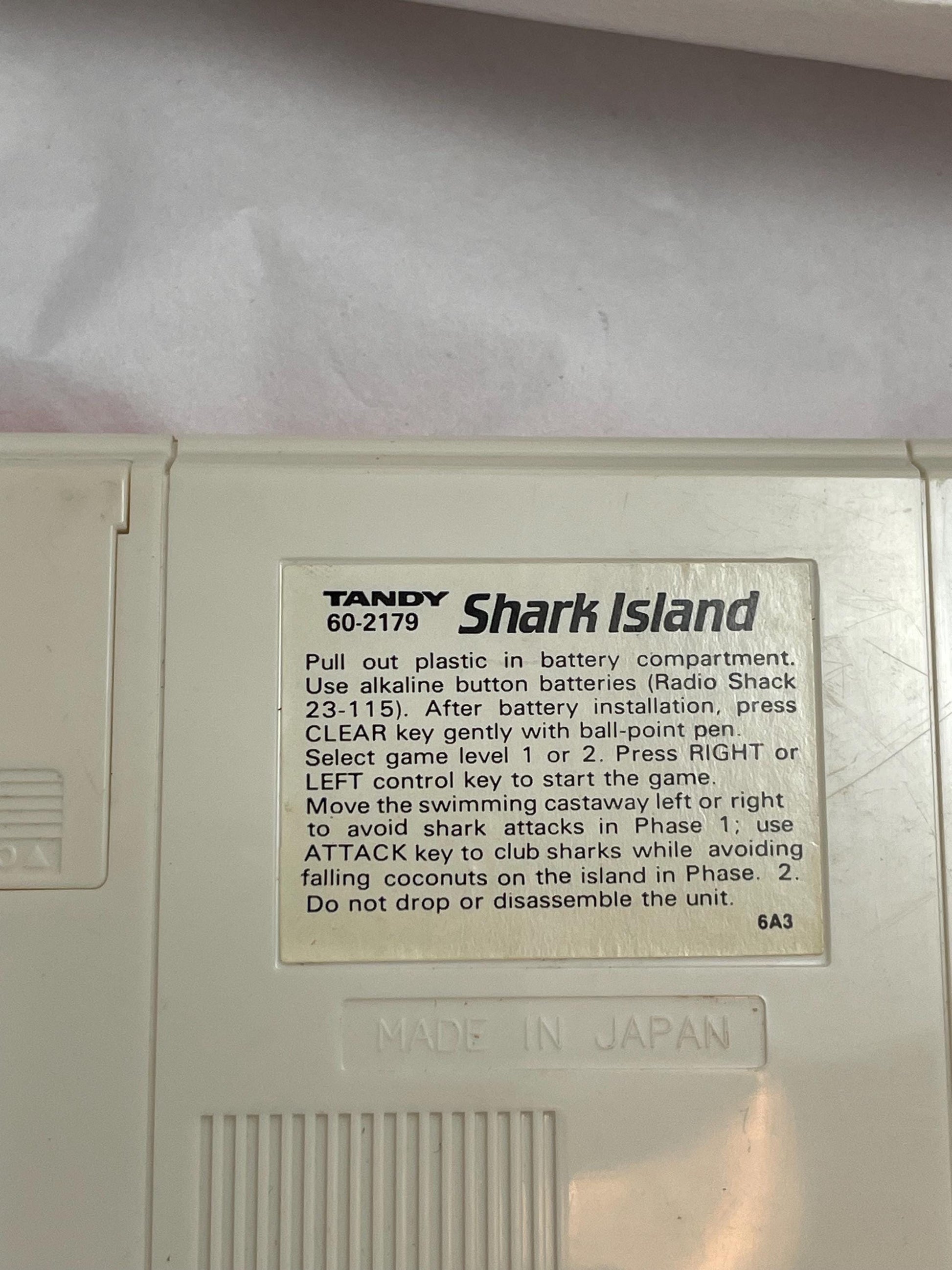 Shark Island Made by Tandy Games. LCD Vintage Game.