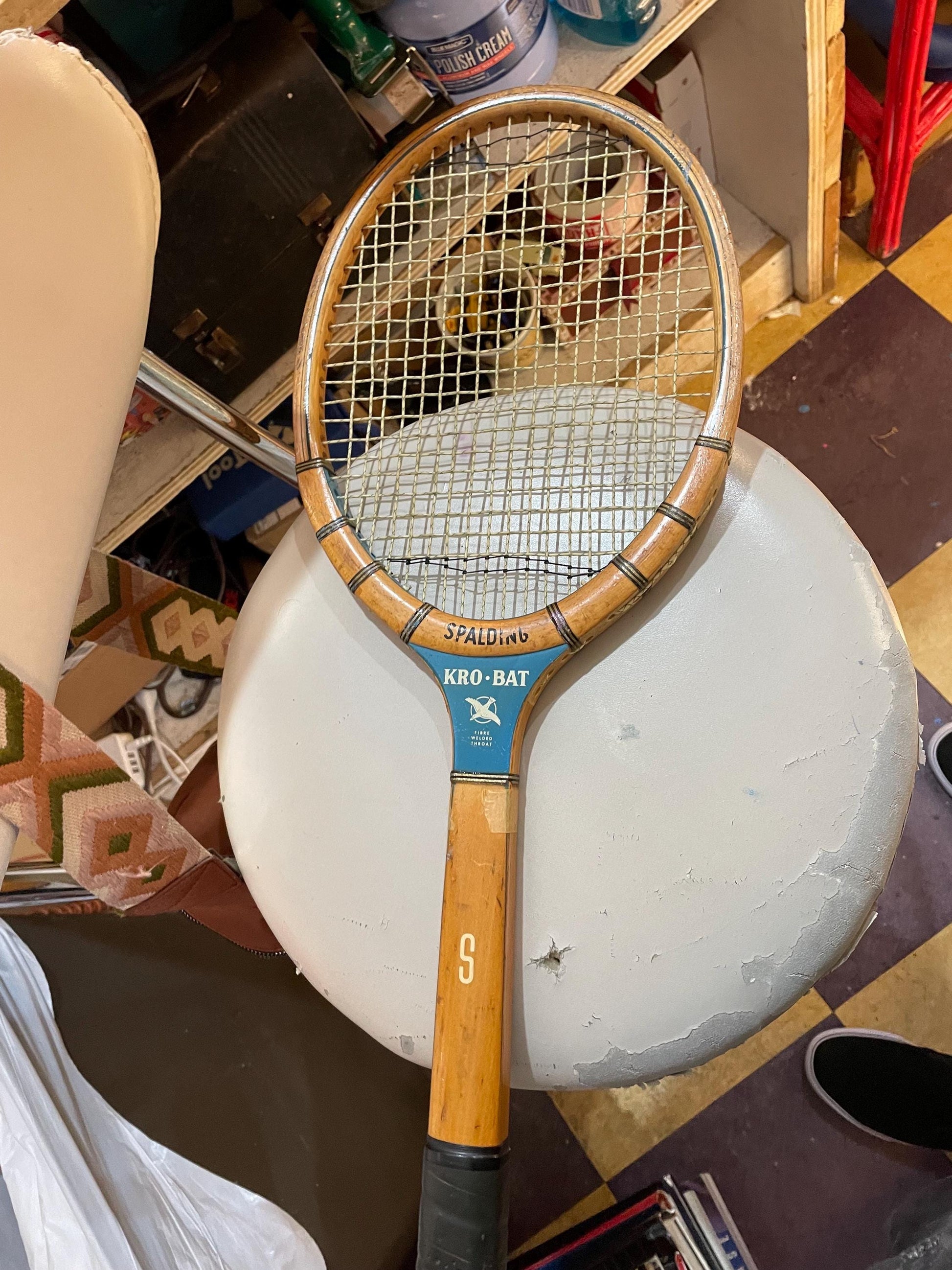 Vintage Official Spalding Wood Raquet.