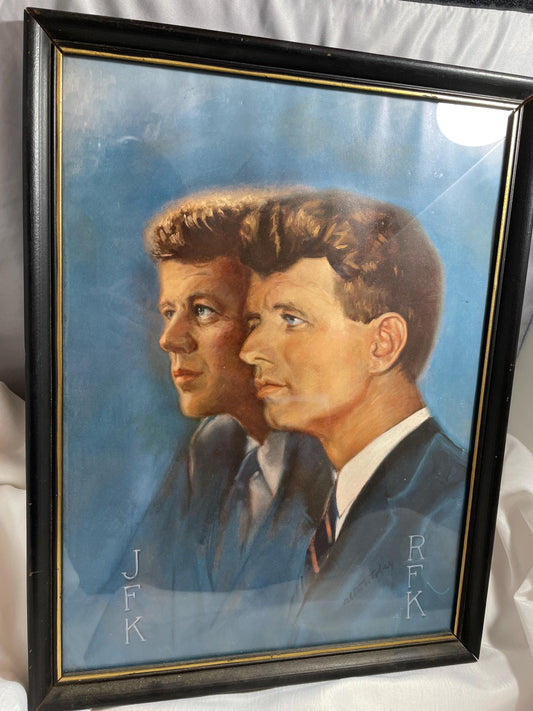 President JFK and RFK Signed Lithograph “Brothers”. Framed.
