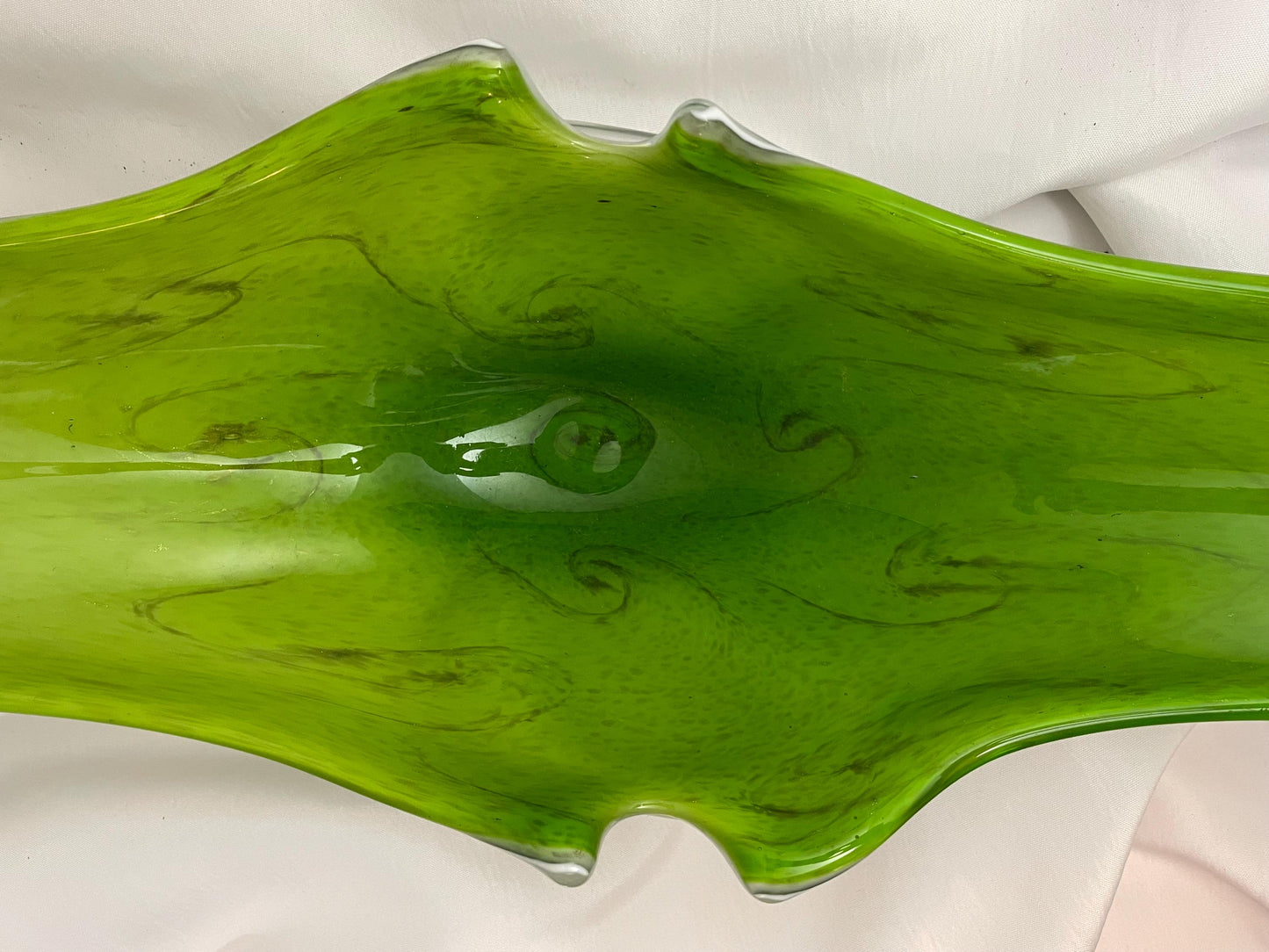 fratelli toso green venetian glass footed bowl