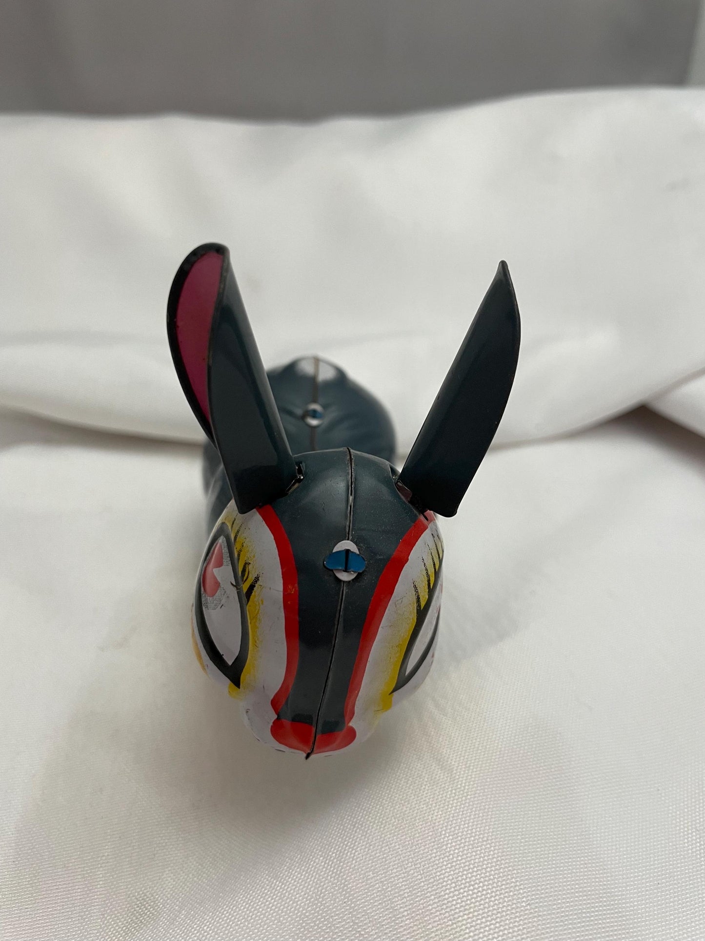 vintage tin toy wind up hopping rabbit