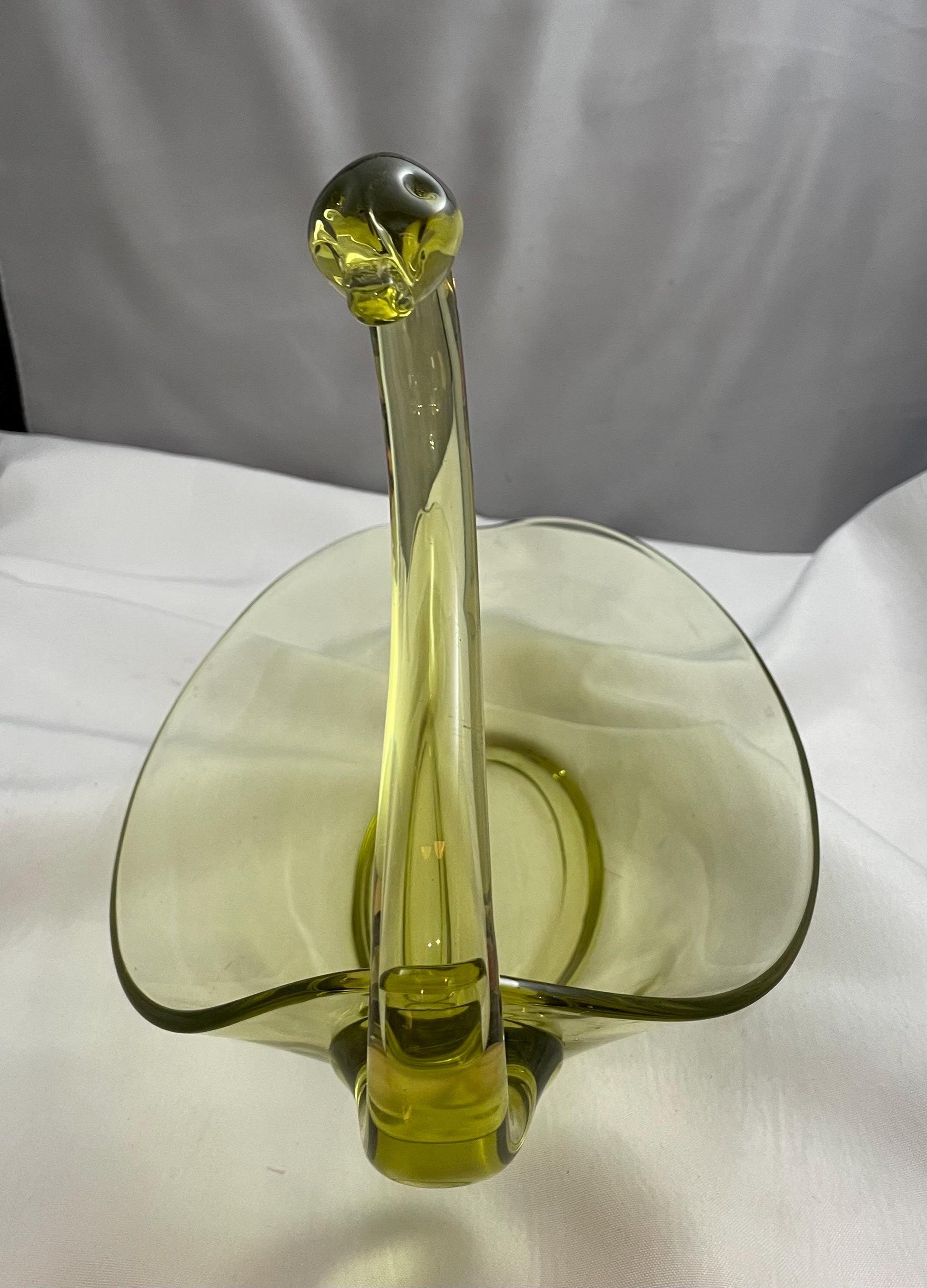 Rare Vintage Duncan Miller Mid Century Yellow Art glass.