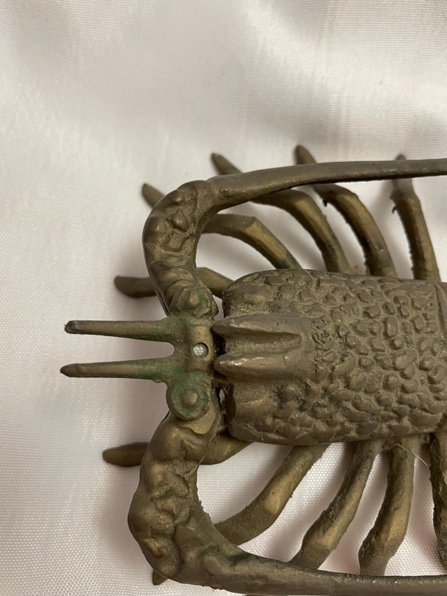 Vintage Mid Century Brass Lobster, crayfish Crustacean Prawn Figurine.