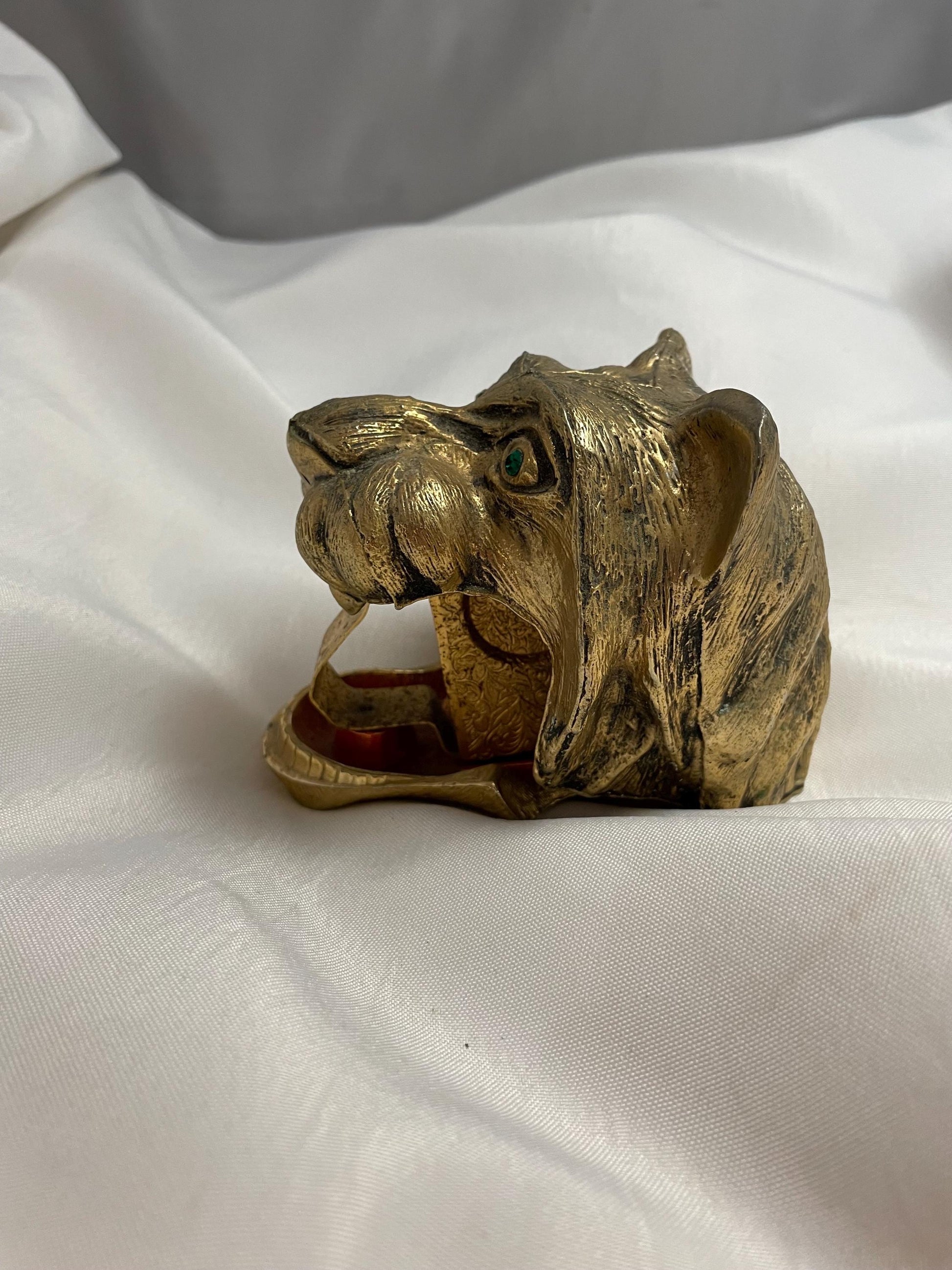 Ted Arnold Rare 1960’s Tiger head Lighter display Figurine. Brass.