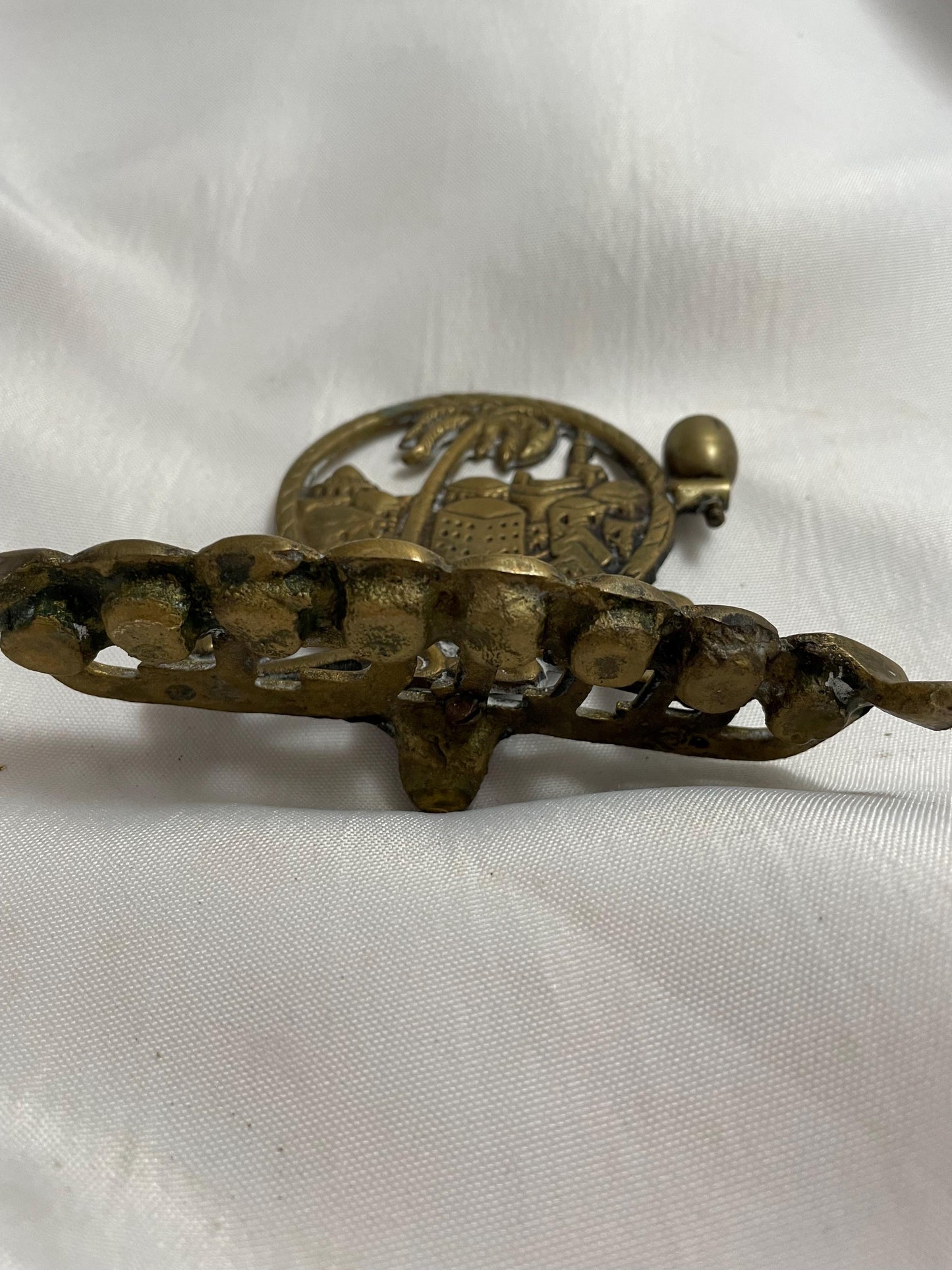 Vintage 1950’s miniature Brass Chanukah Menorah Isreal.