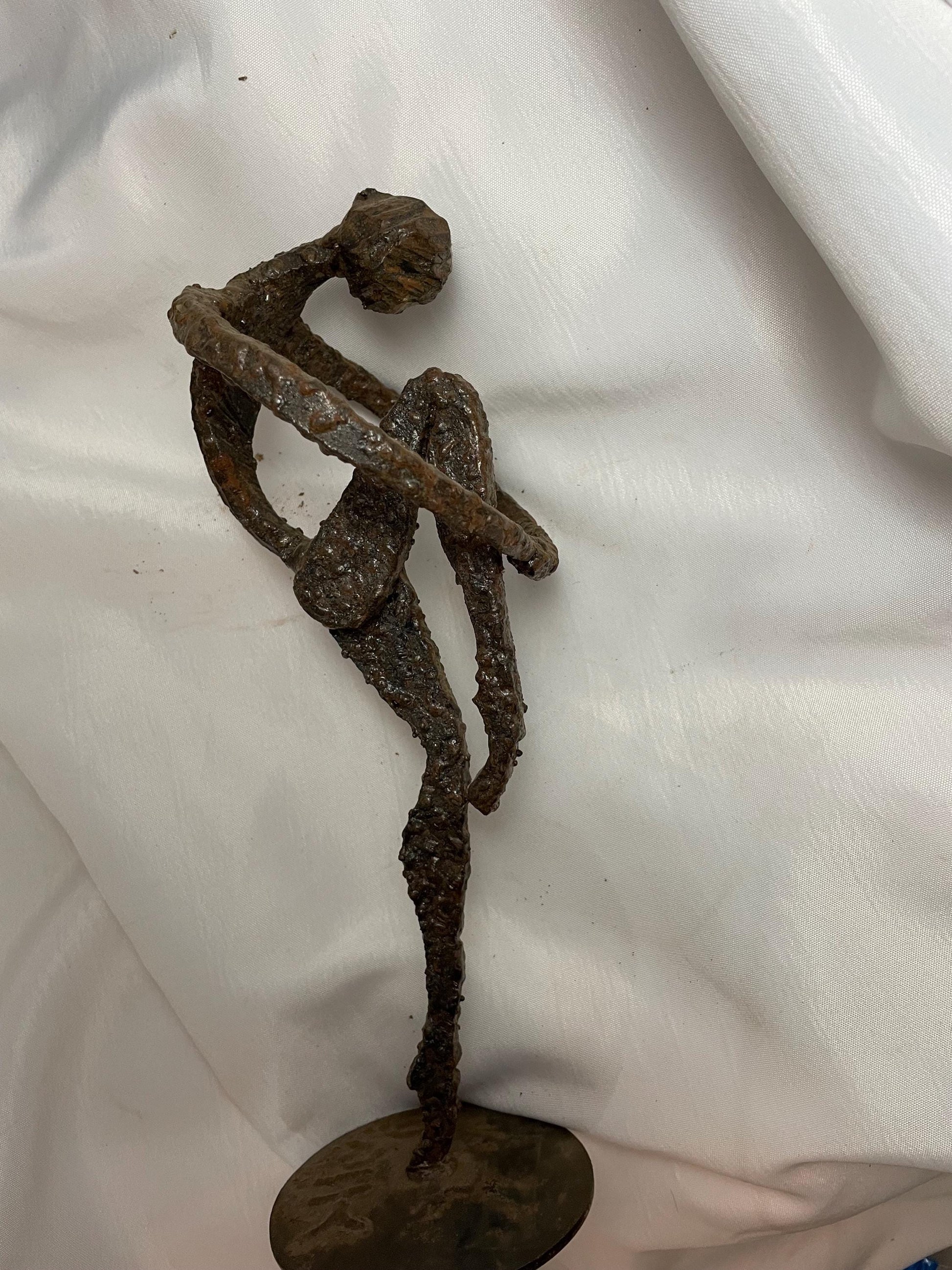 Antique Brutalist Iron sculpture of Dancer.