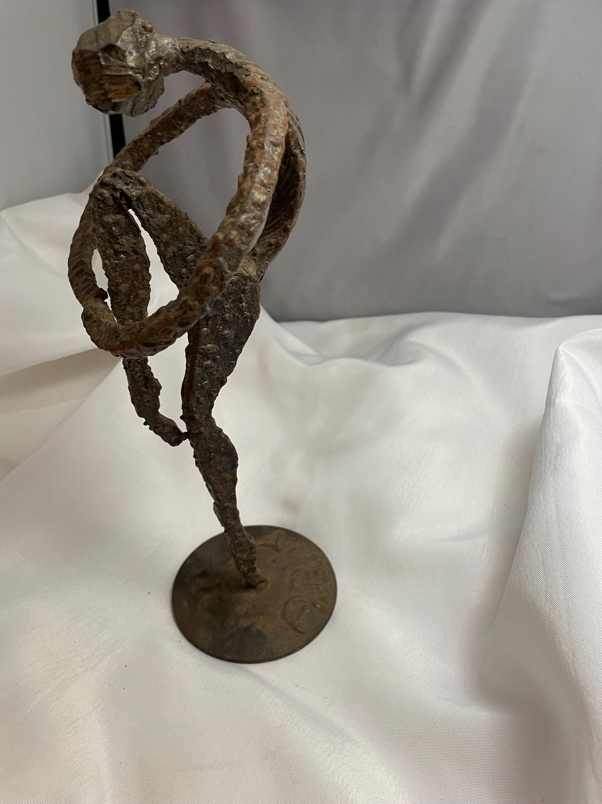 Antique Brutalist Iron sculpture of Dancer.