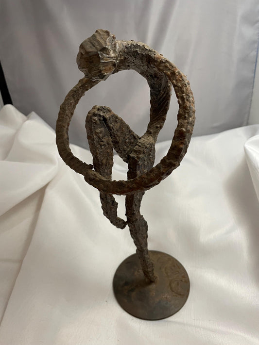 Antique Brutalist Iron sculpture of Dancer.