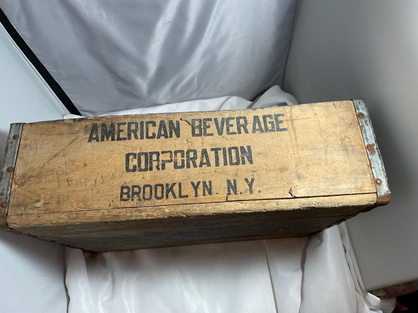 American Beverage Corporation Brooklyn NY Vintage Wooden crate.