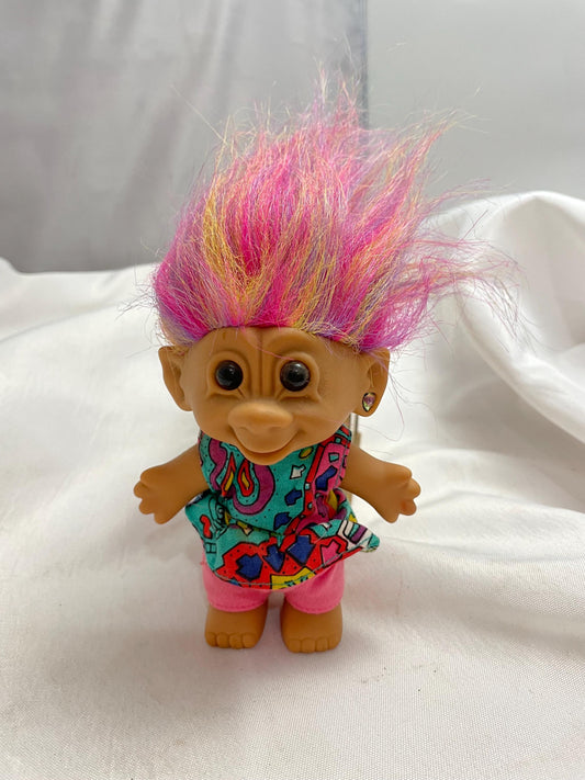 Trolls! Bright of America Rainbow Troll w/ Earring. 4 1/2”.